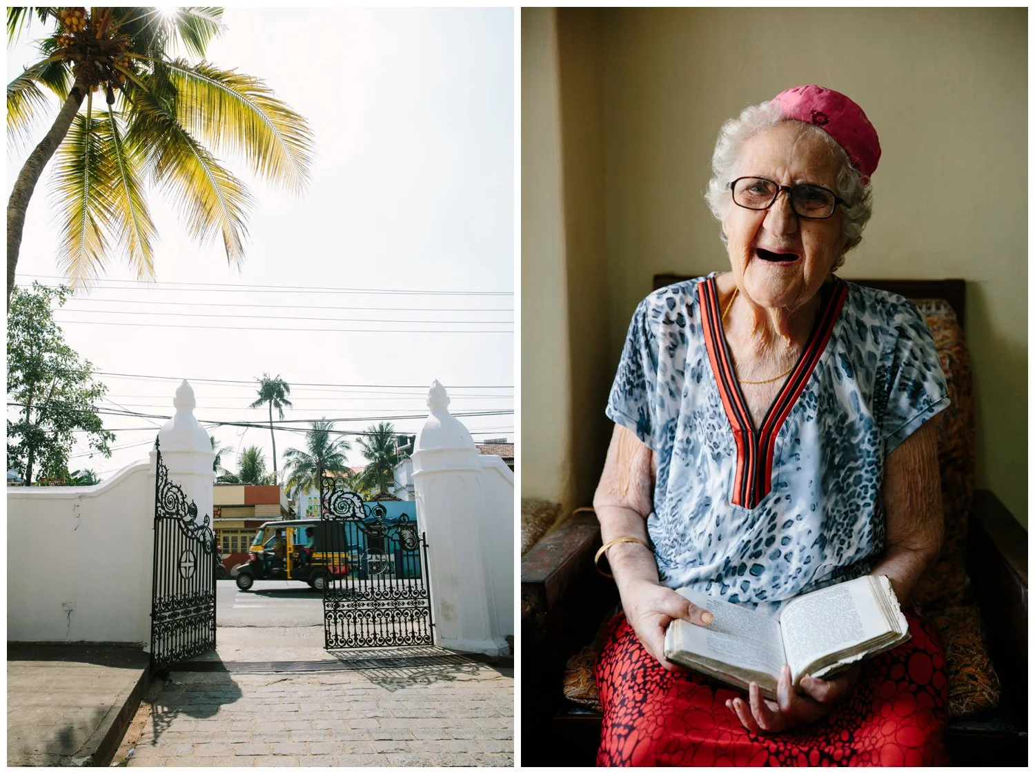 Sarah Cohen (right), one of the last Paradesi Jews in Cochin.