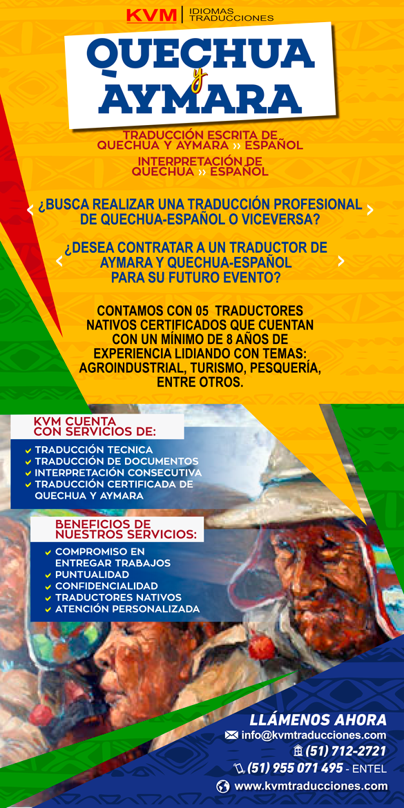Traduccion de Quechua y Aymara-955071495