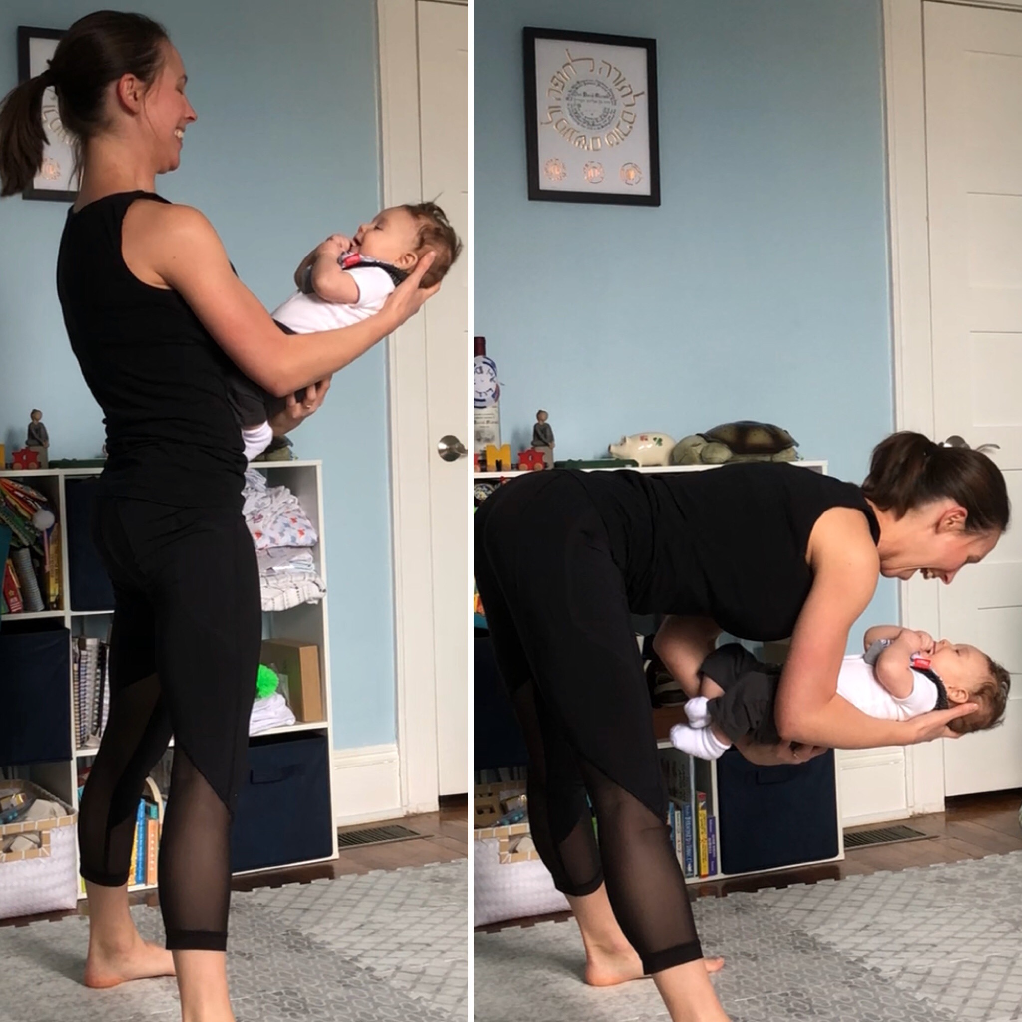 Bend at the hips keeping the back flat and core engaged. Go just to the point of feeling the hamstrings stretch, then thrust your hips forward and squeeze your glutes to return to standing.