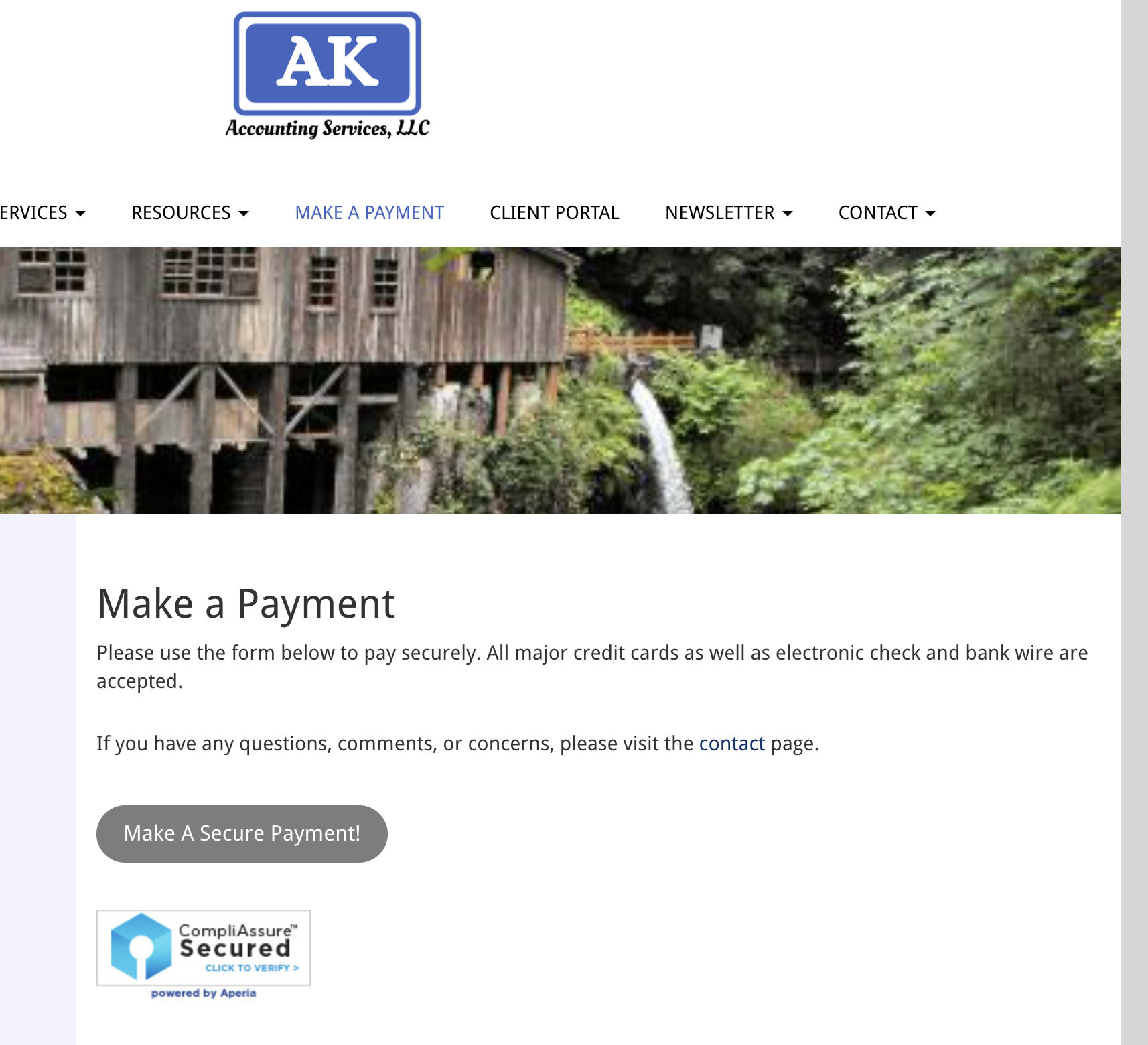 Link for payment on website