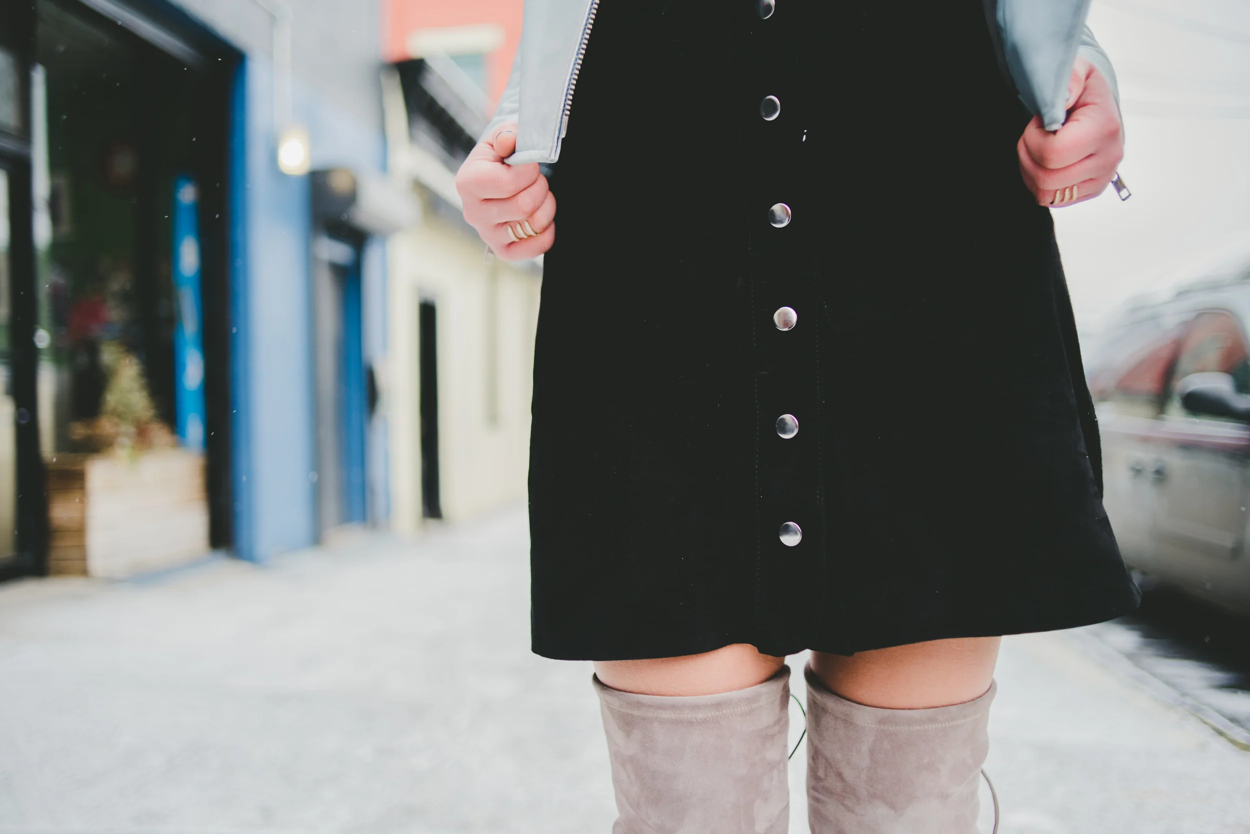 Zara Suede Buttoned Skirt