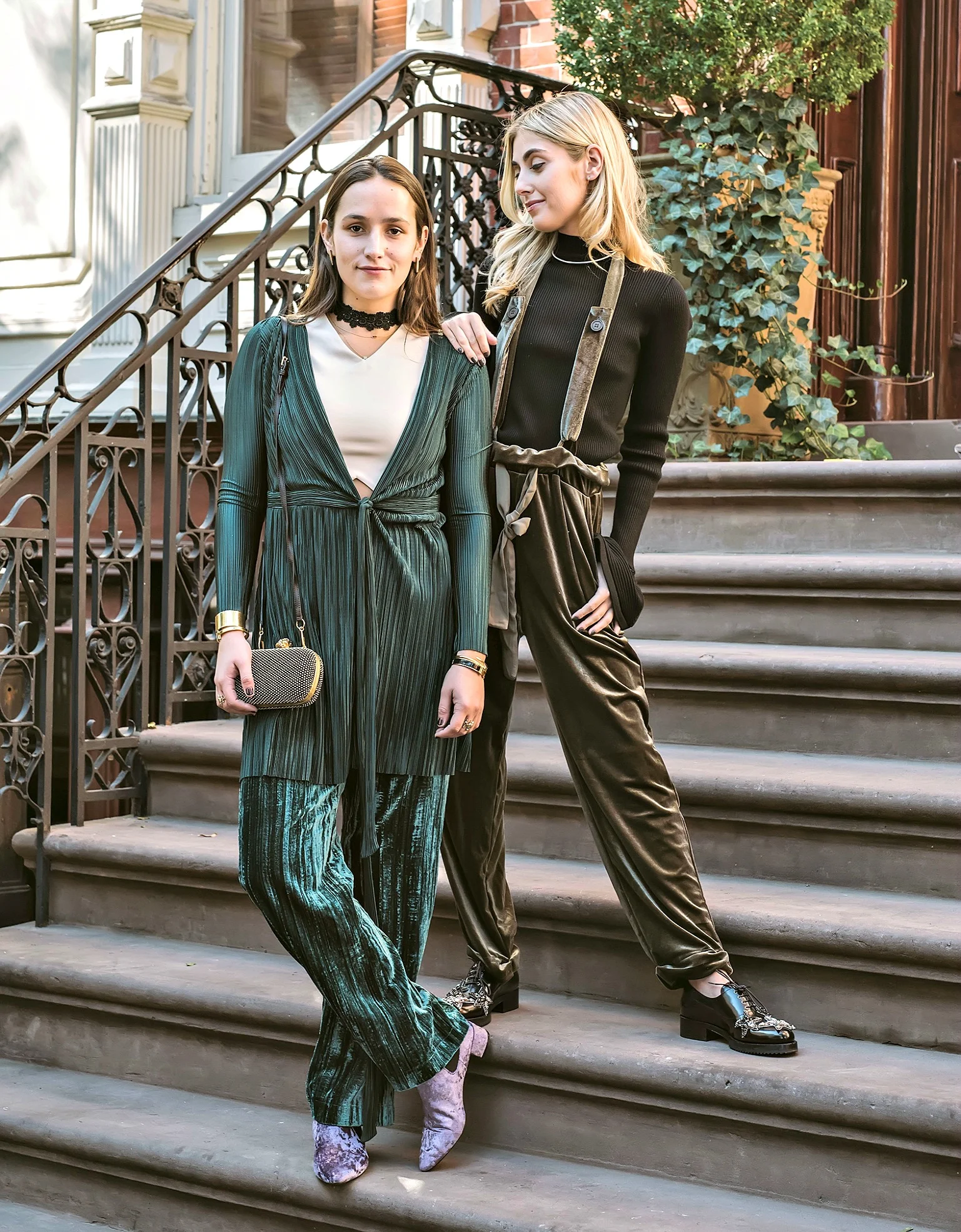 SOPHIE AND CHARLOTTE BICKLEY YIN 2MY YANG SISTER FASHION BLOGGERS VELVET LOOK