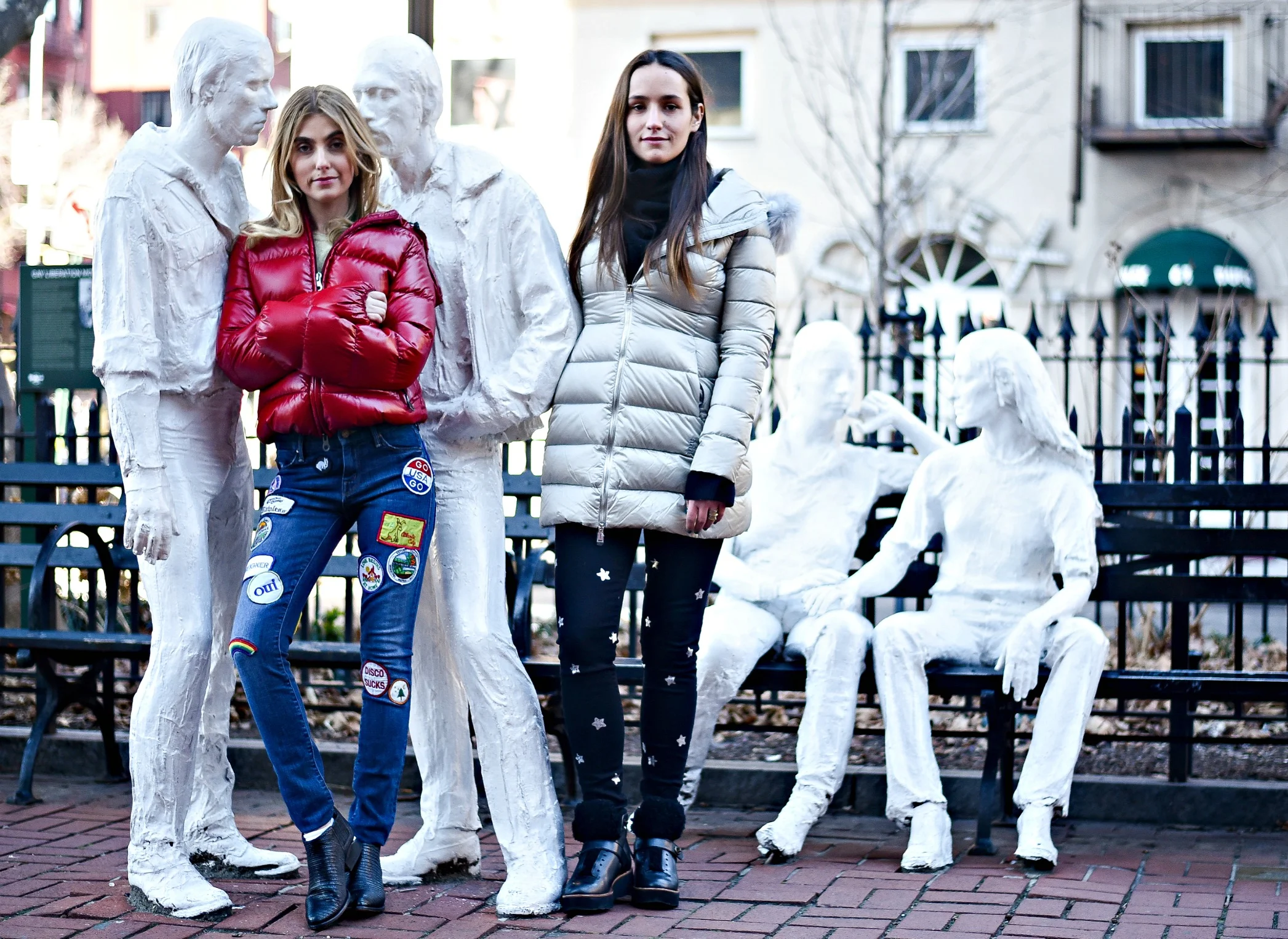 SOPHIE & CHARLOTTE BICKLEY YIN 2MY YANG SISTER FASHION BLOGGERS NYC PUFFER JACKETS