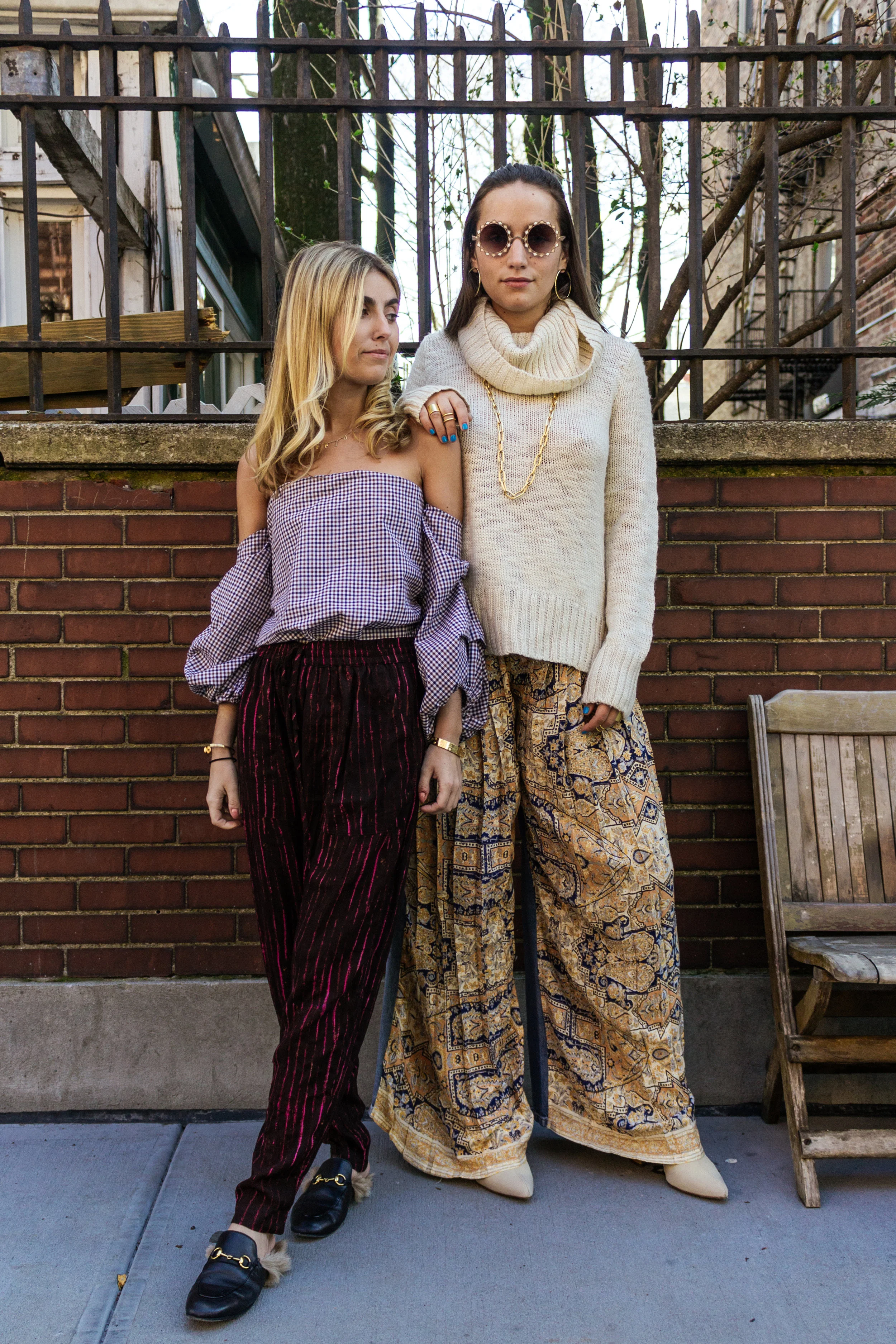 SOPHIE & CHARLOTTE BICKLEY YIN 2MY YANG SISTER FASHION BLOGGERS NYC FREE PEOPLE DANCE PARTY PANTS POST