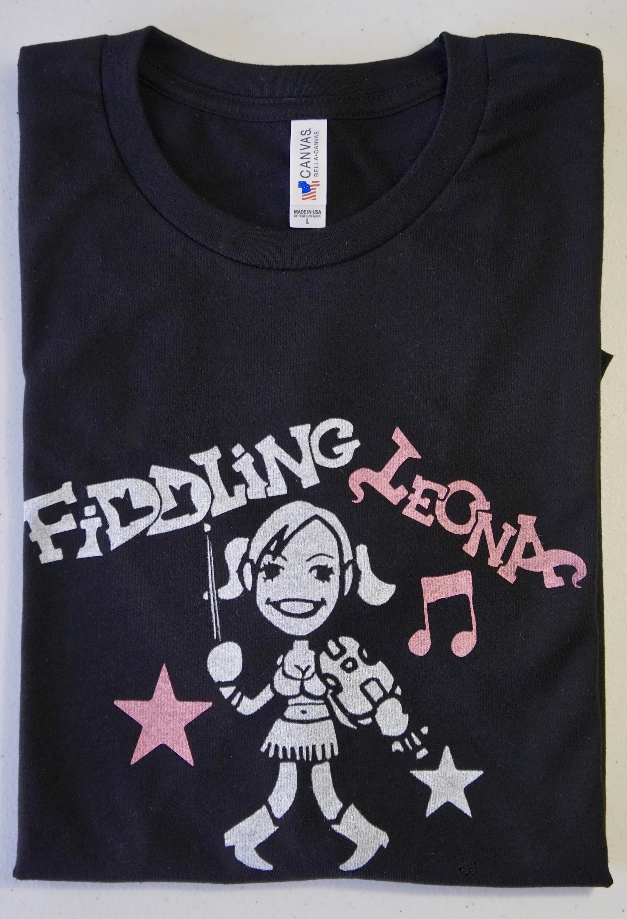 New Fiddling Leona Logo Short Sleeve T-shirt (Made in USA)
