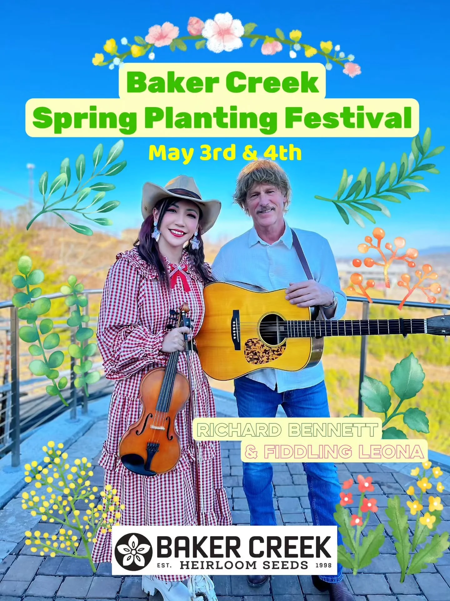 🌷🌸🌼Richard and I are coming to @bakercreekseeds Spring Planting Festival on May 3rd &amp; 4th!!🪴🌱🍀

Check out their website to see their schedule and we hope to see you there!!!😘❤️🎻🎶

https://www.rareseeds.com/planting-festival-music-schedul