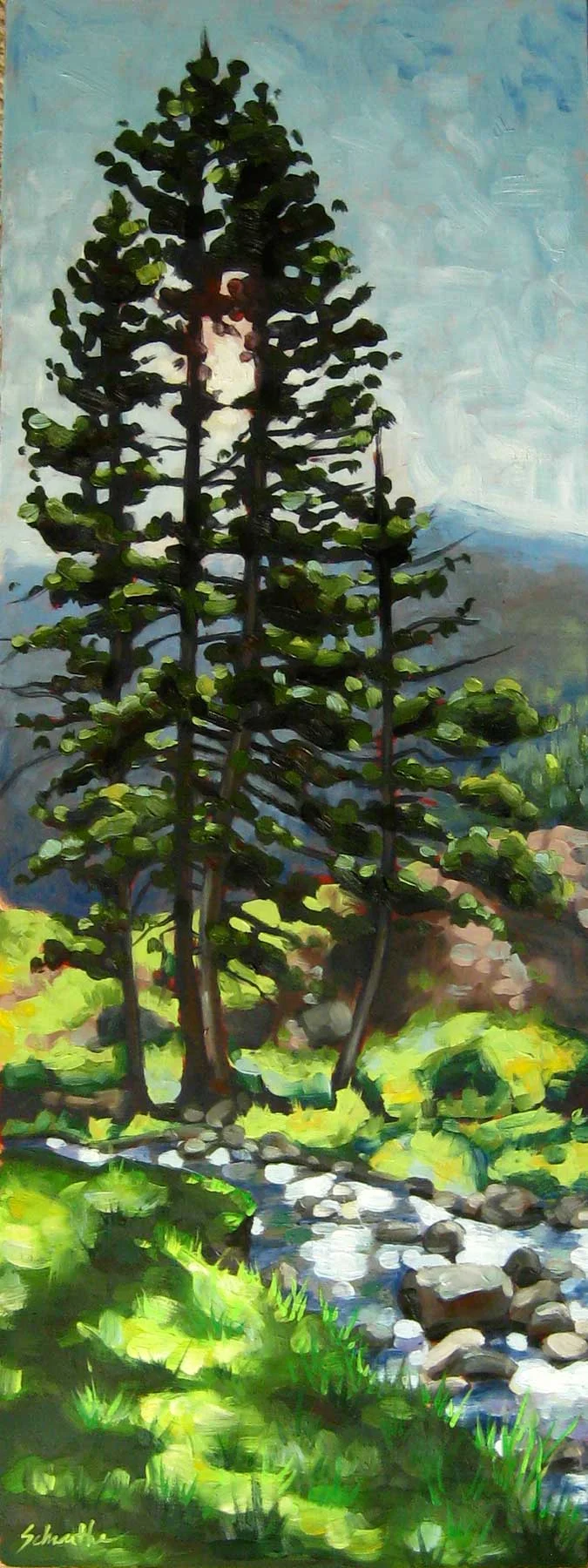 "Morning in the Valle", Oils on Hardboard, 9" x 24" SOLD