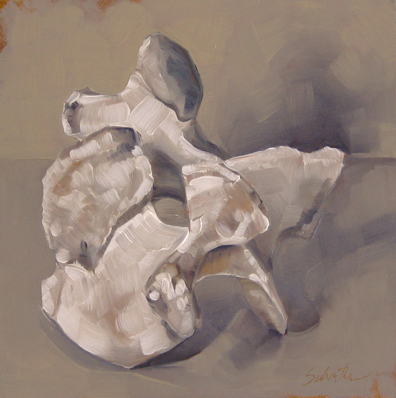 "Appropriate Vertebrae", Oils on Gessobord, 6" x 6"