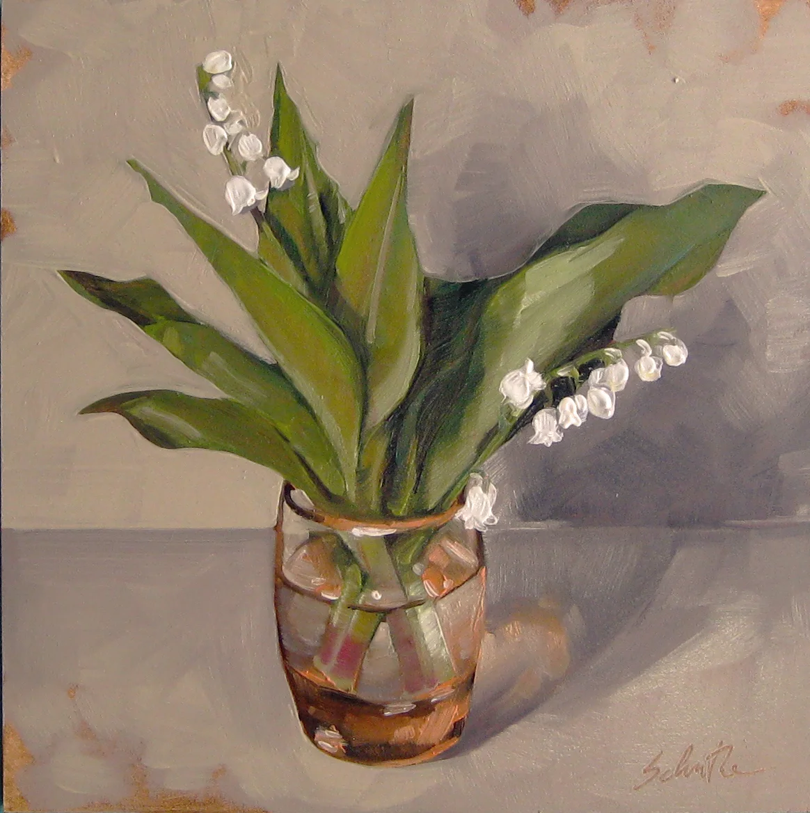 "Finicky L.O.V.s", Oils on Gessobord, 6" x 6" SOLD