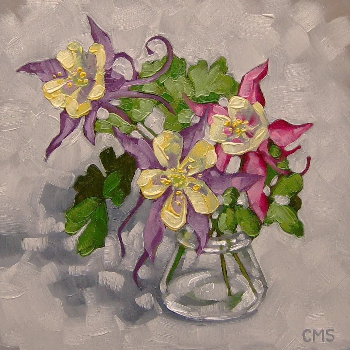 "Saved From the Grasshoppers", Oils on Gessobord, 6" x 6" SOLD