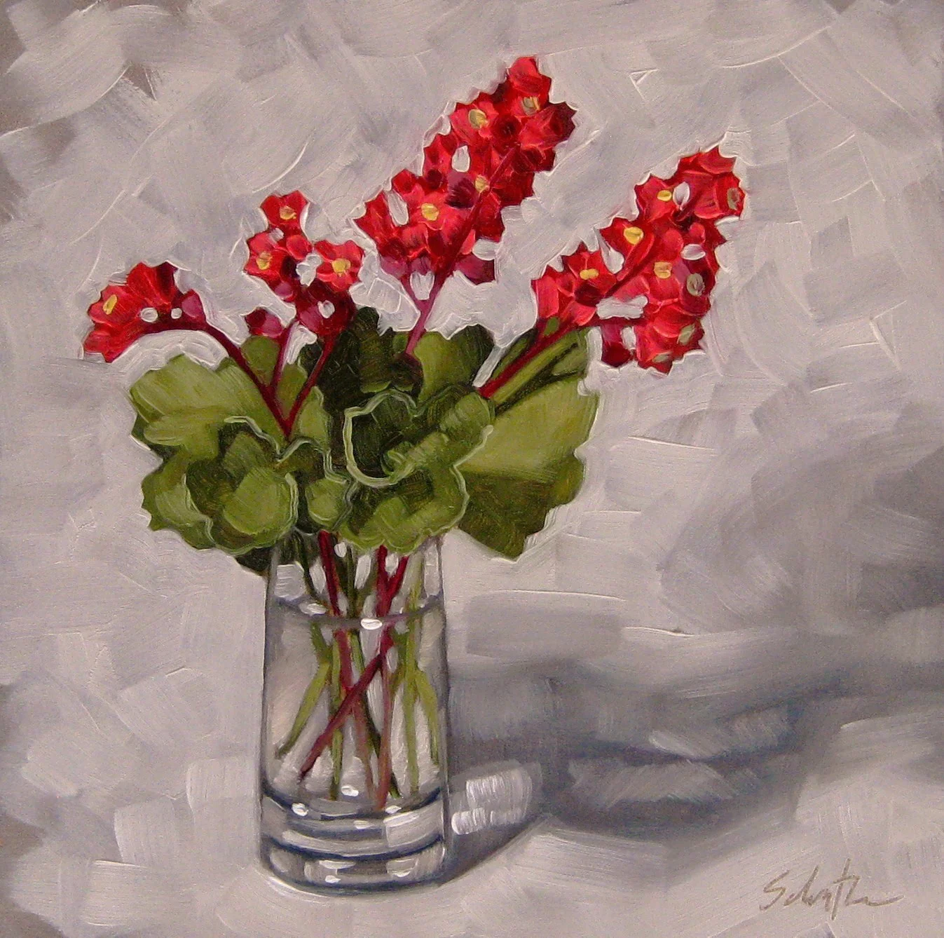 "Classy Coral Bells", Oils on Gessobord, 6" x 6" SOLD