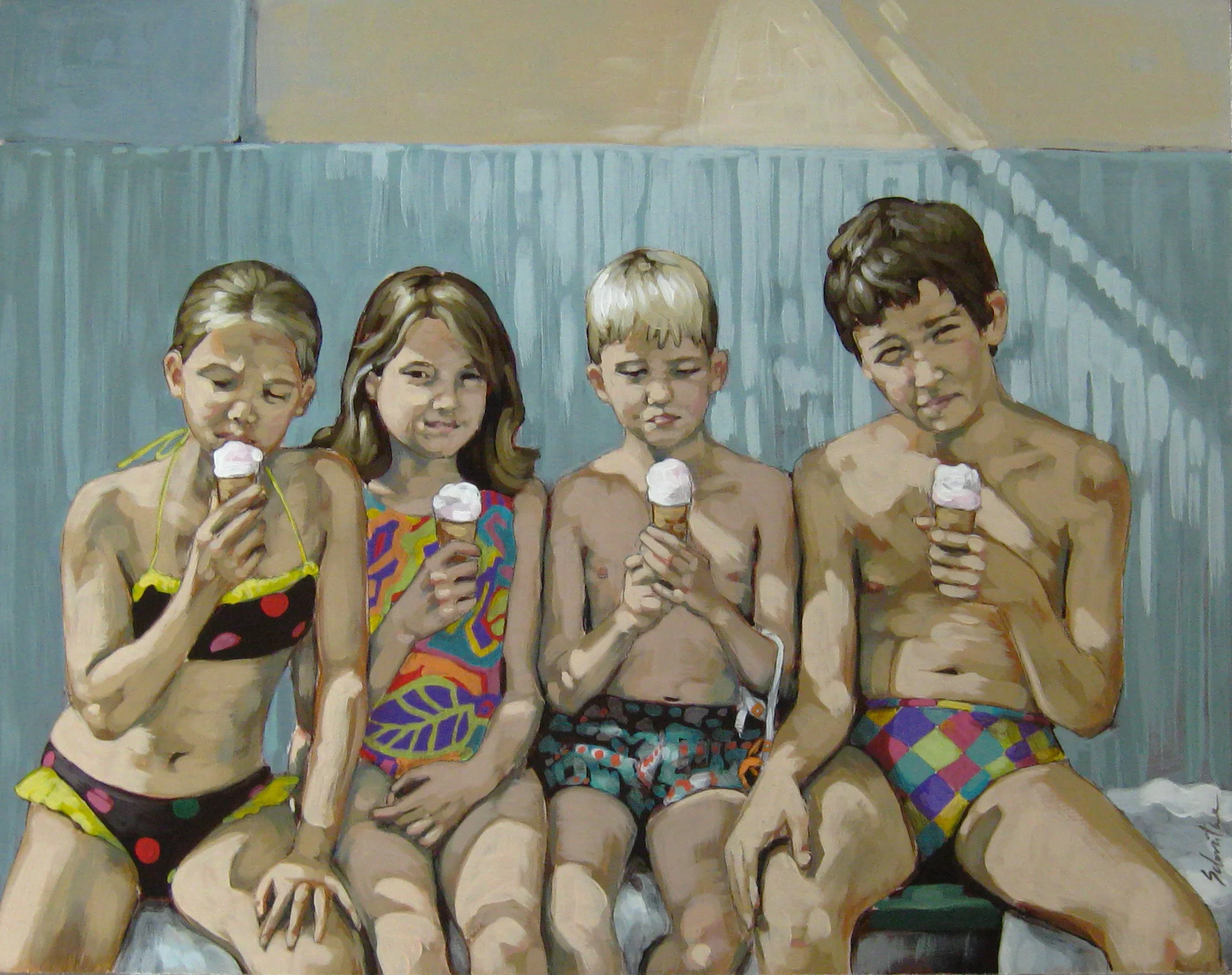 "Ice Cream", Acrylics on Hardboard, 11" x 14", SOLD.