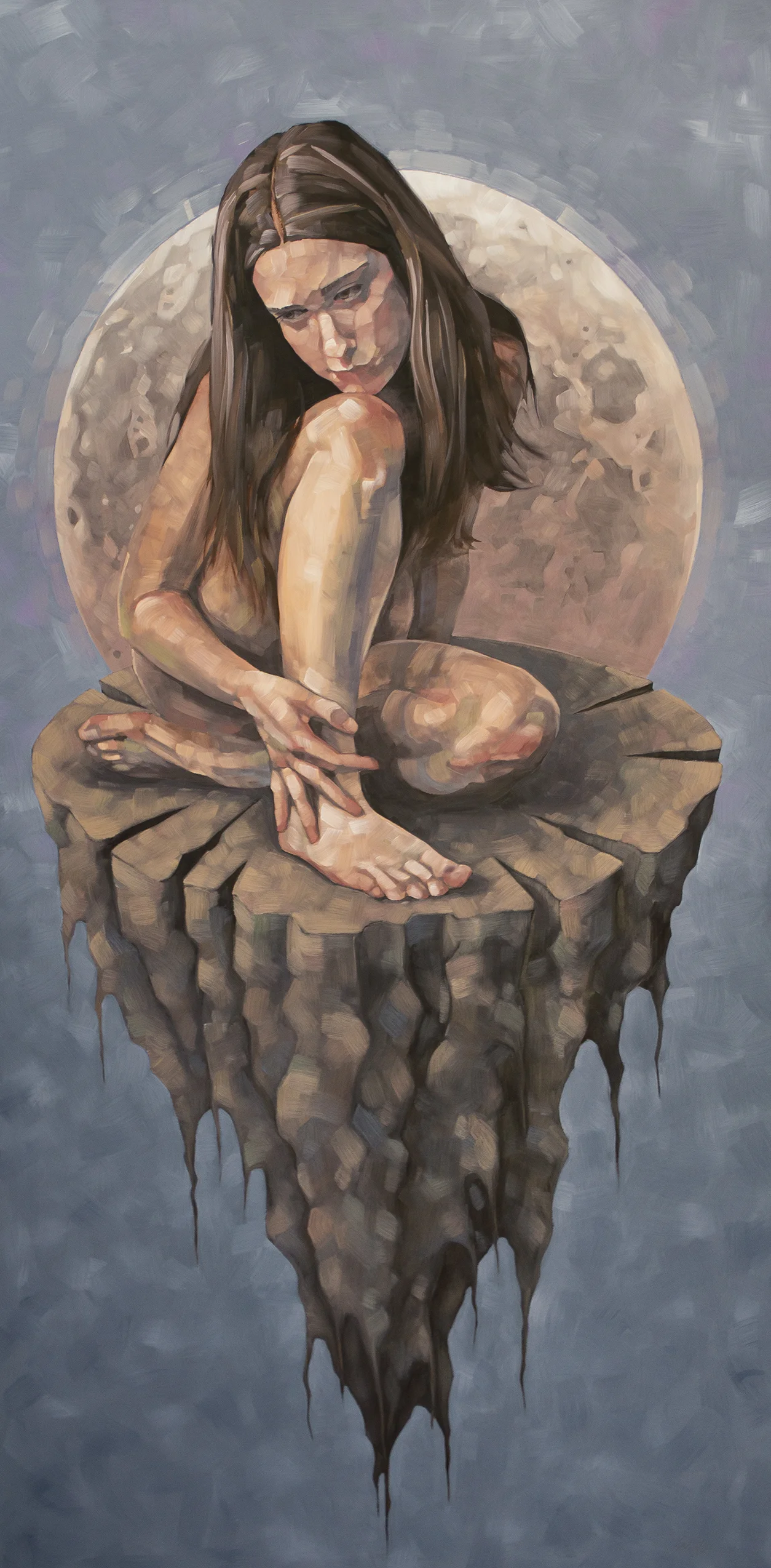 "Vivarium with Moon", Oils on Hardboard, 24" x 48" (reference photo from Natalie Paquette). Available through Keep Contemporary, Santa Fe.