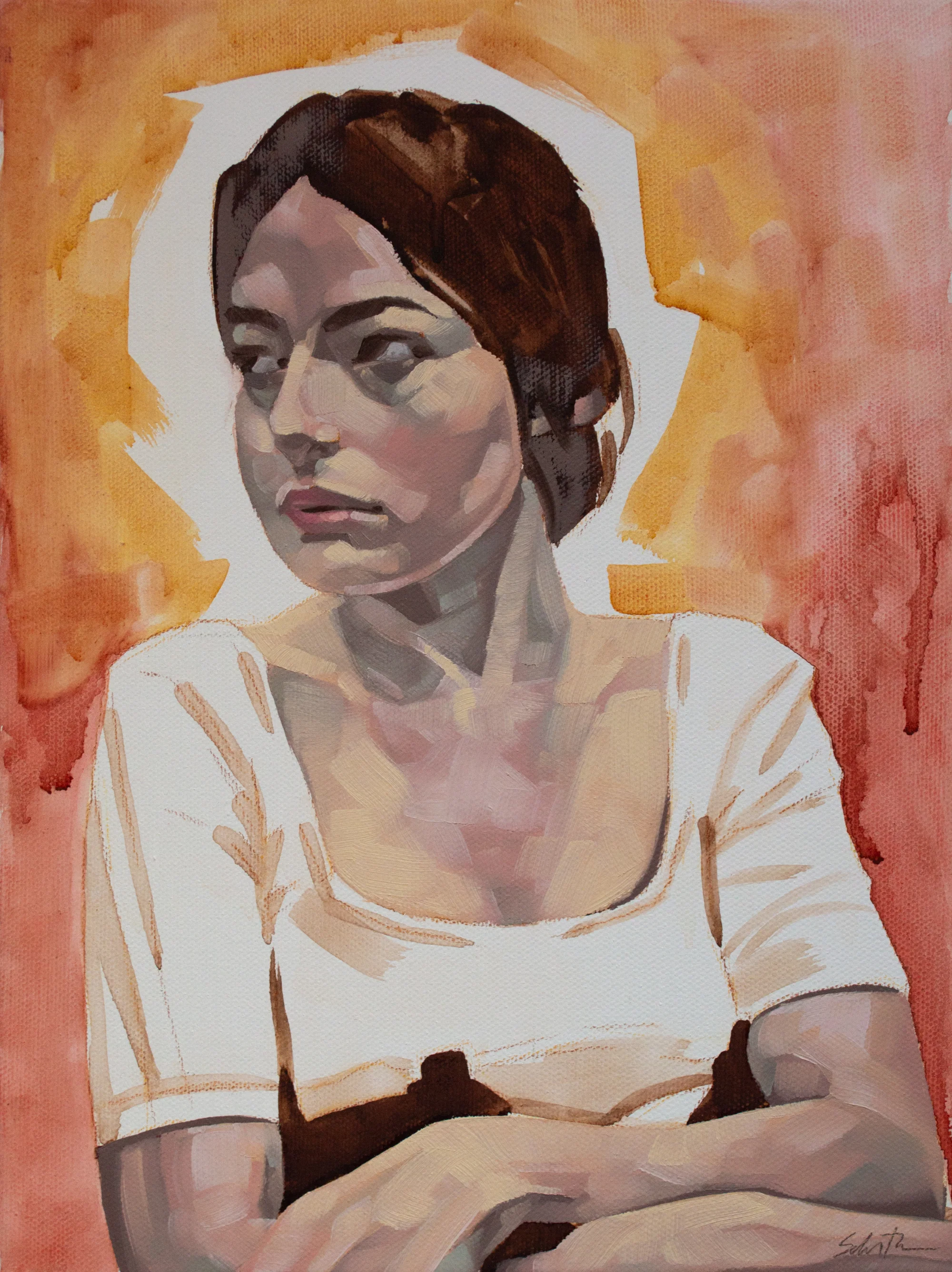 "Head 17/100", Oil on Canvas, 9" x 12".