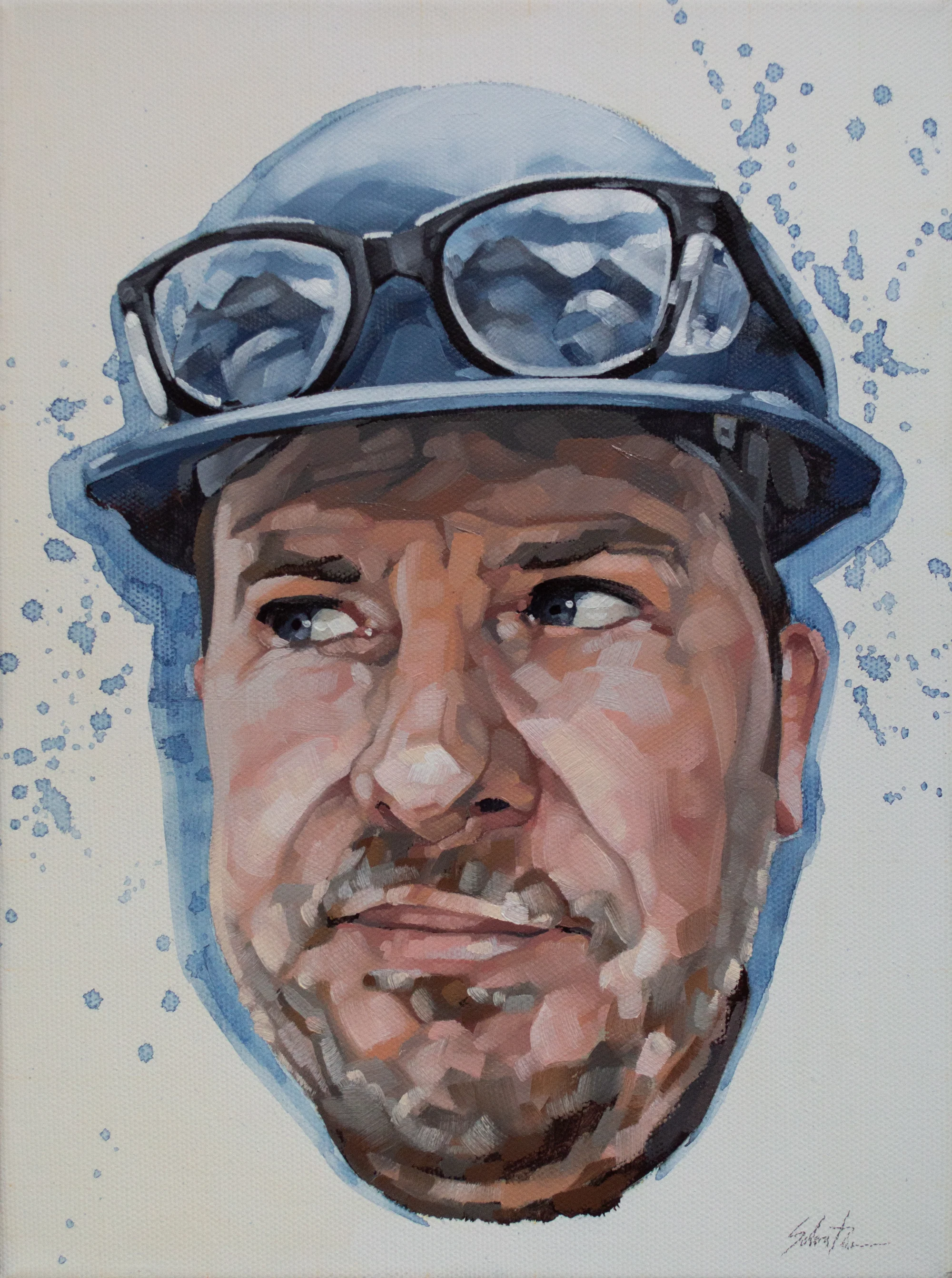 "Head 18/100", Oil on Canvas, 9" x 12". NFS.