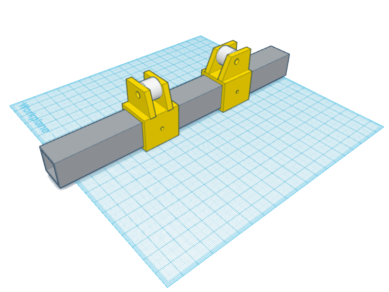Belt idlers for 3/4" Aluminum tubing from Home Depot.