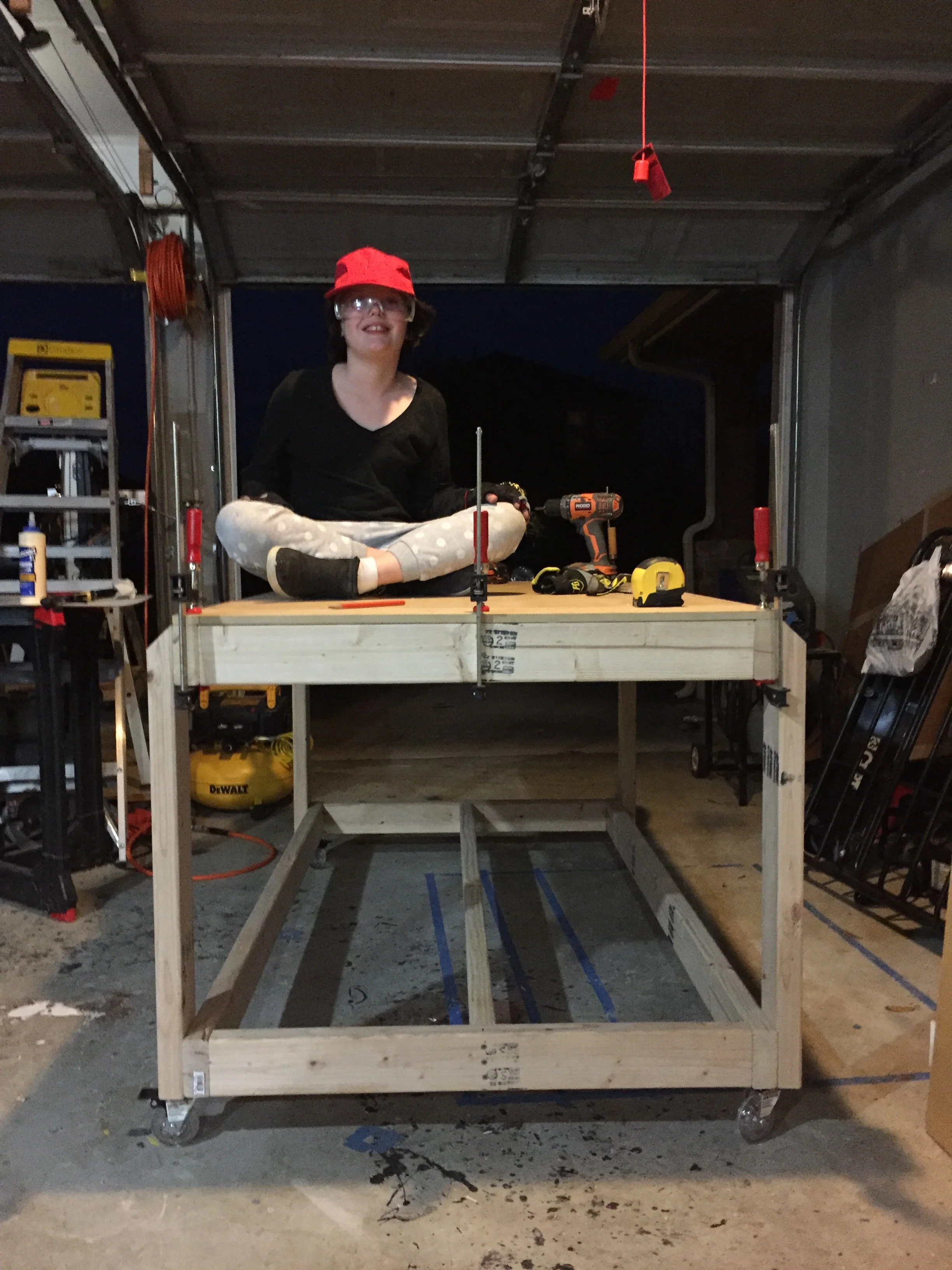 Charlie had a blast learning how to use a miter, chop and table saws for this quick table build. It was a fun day for us both.