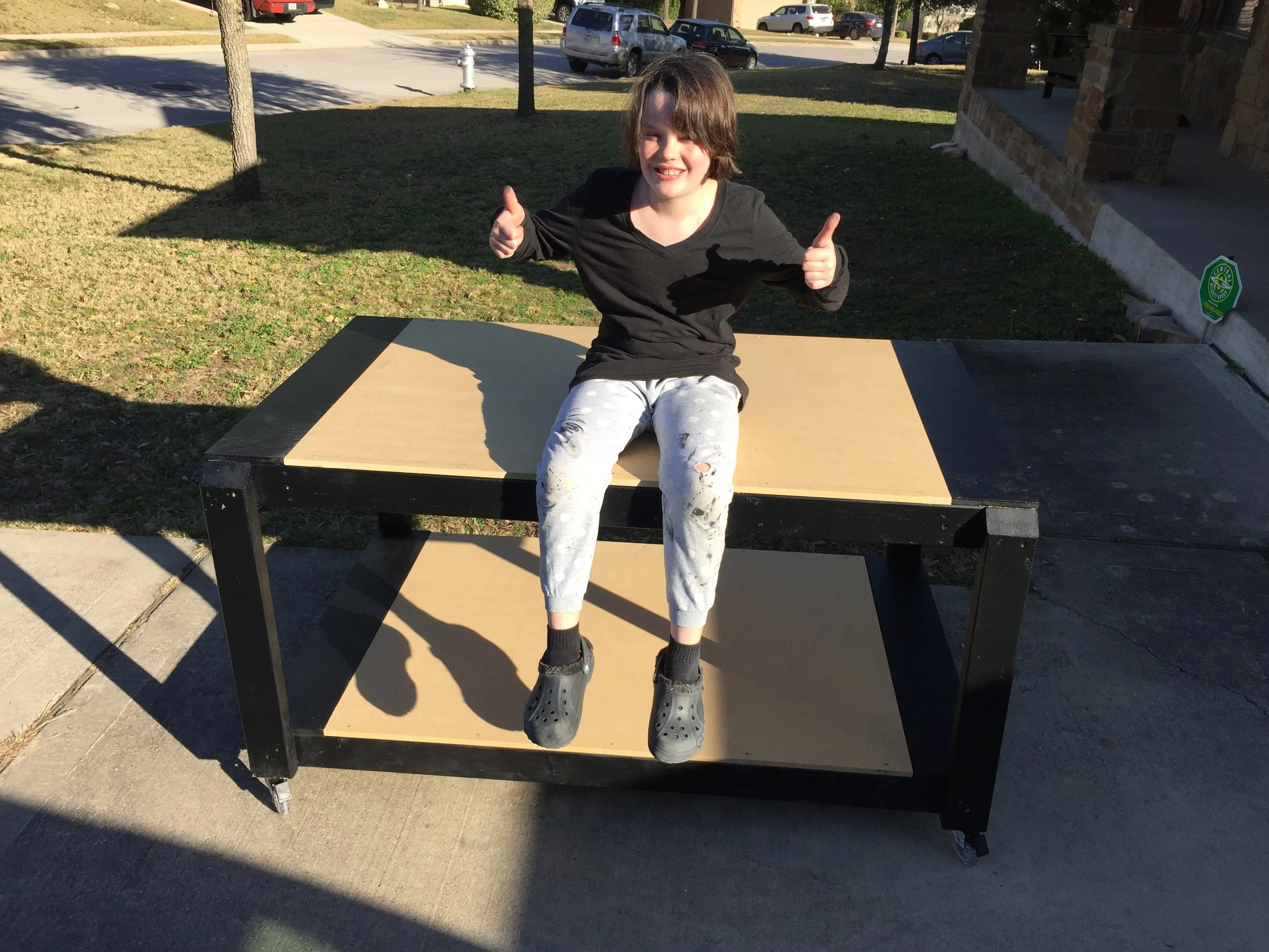 Charlie was pretty happy at how our table turned out.
