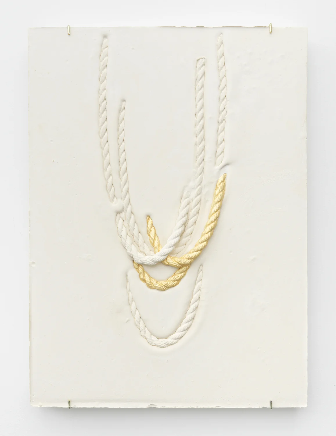 Composition with Rope Chains Plaster and acrylic 32 x 24 x 2.5 inches, 81 x 61 x 6.35 cm 2019