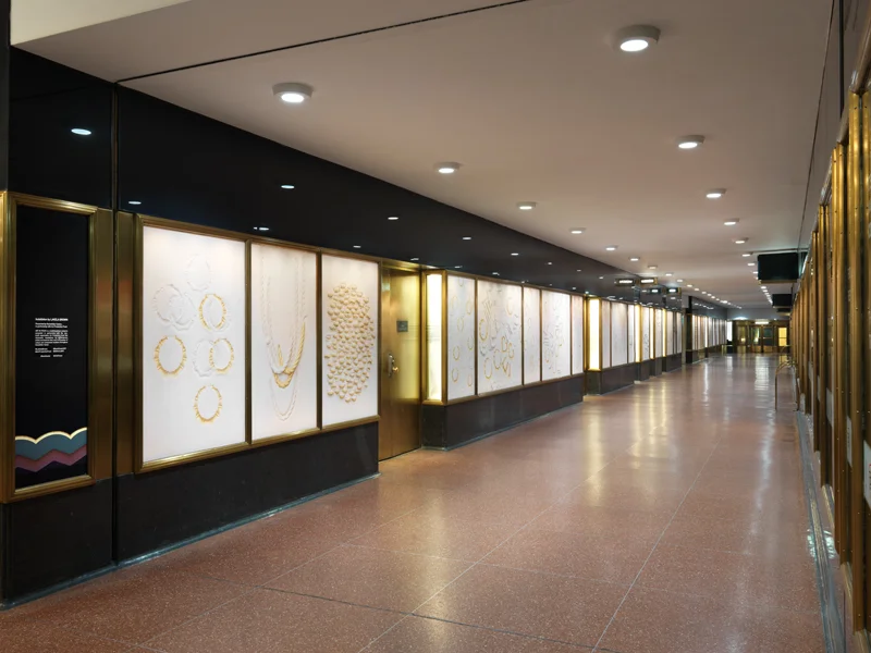Lightbox displays in Rockefeller Center concourse. Photo by Dan Bradica.