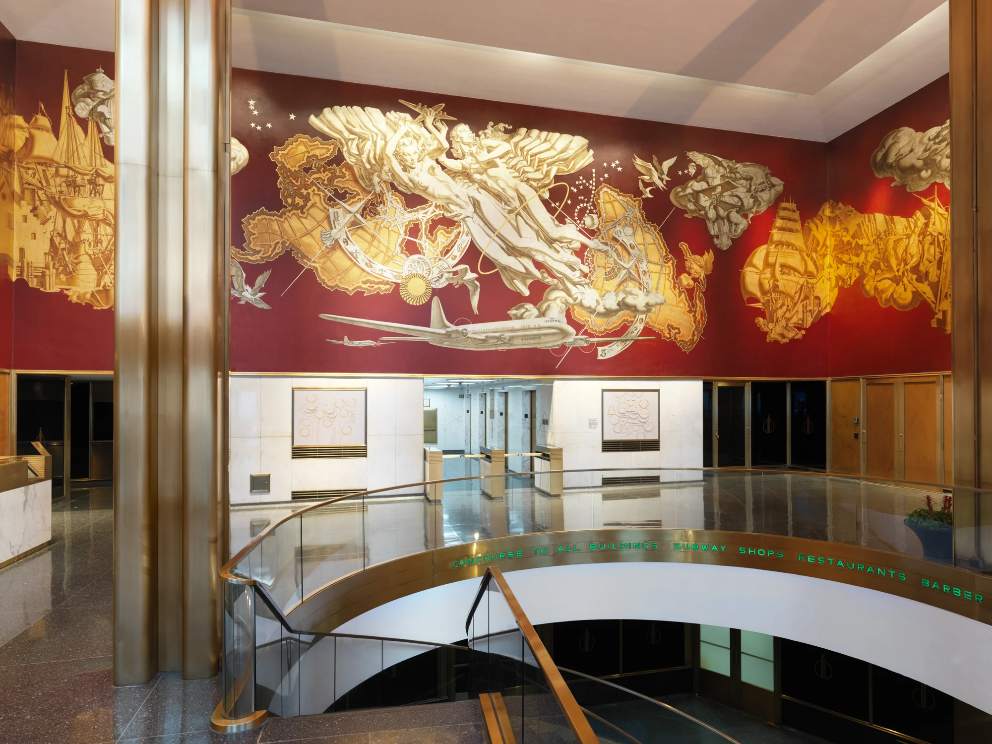 Vinyl murals in 10 Rockefeller Plaza. Photo by Dan Bradica, courtesy of Art Production Fund.