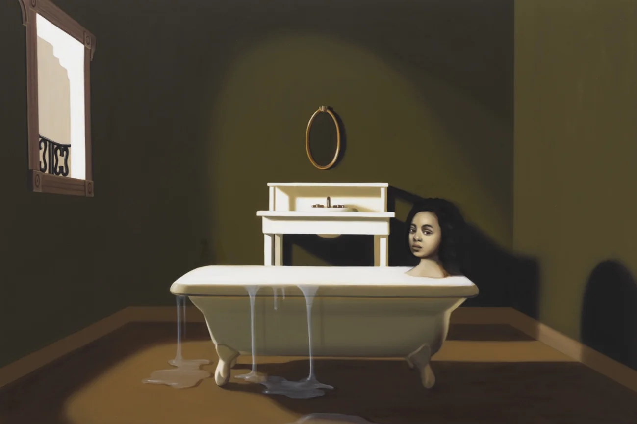 The Tale of The Tub, 2019, Oil on panel 24 x 36 inches (60.96 x 91.44 cm)