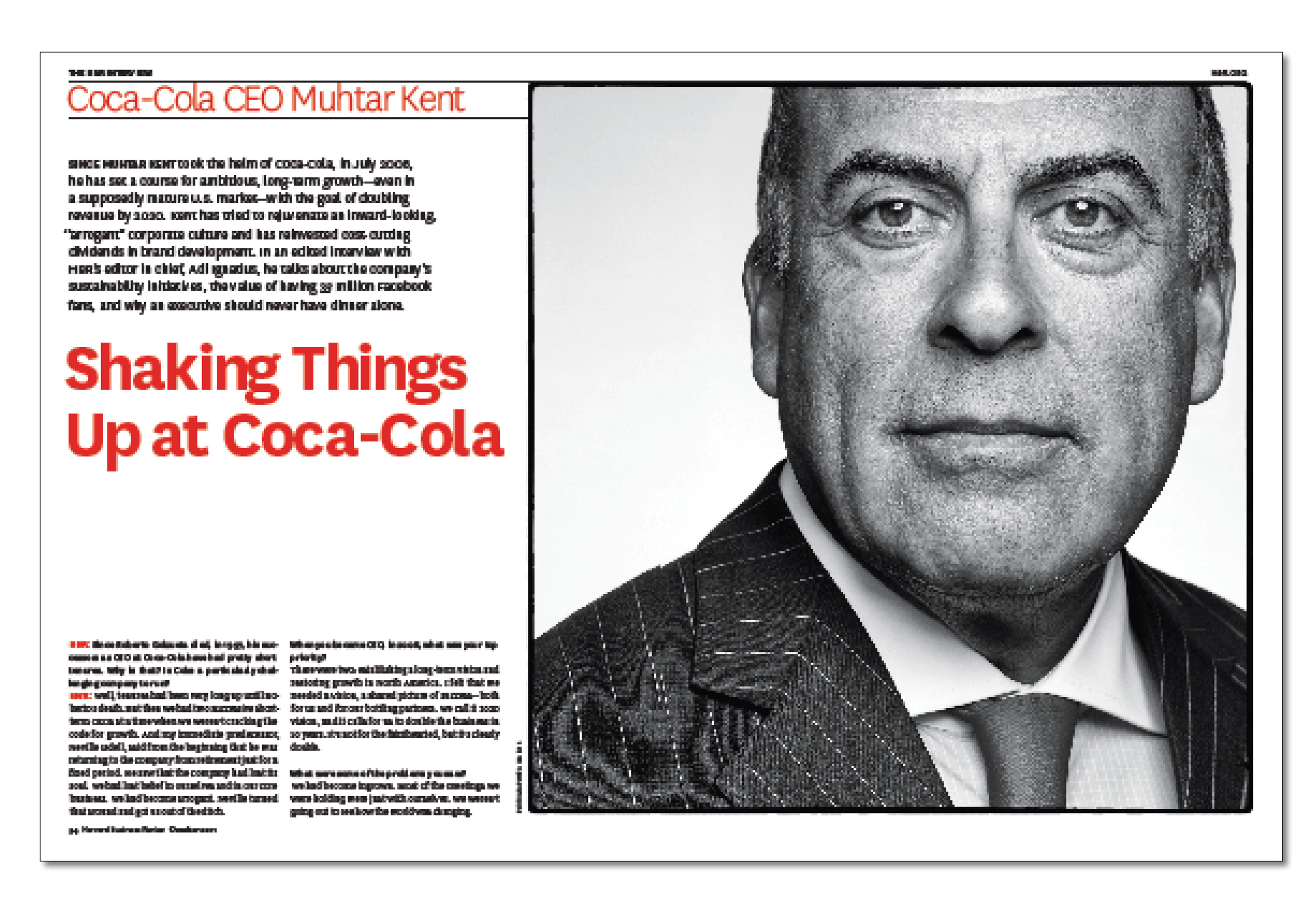 CEO Muhtar Kent Photoshoot, Art Direction & Layout of Feature Article