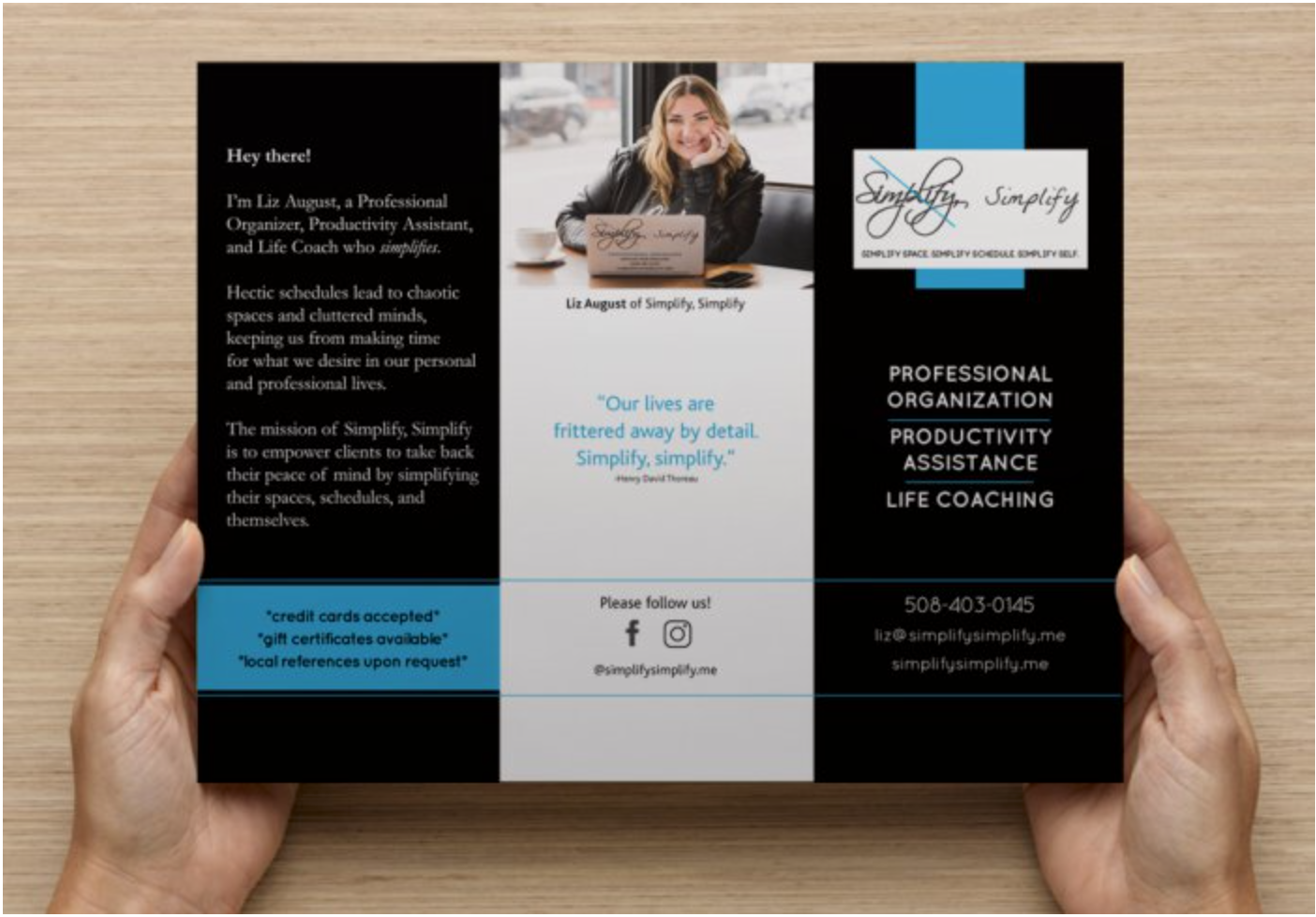 Simplify, Simplify Trifold Brochure Design 