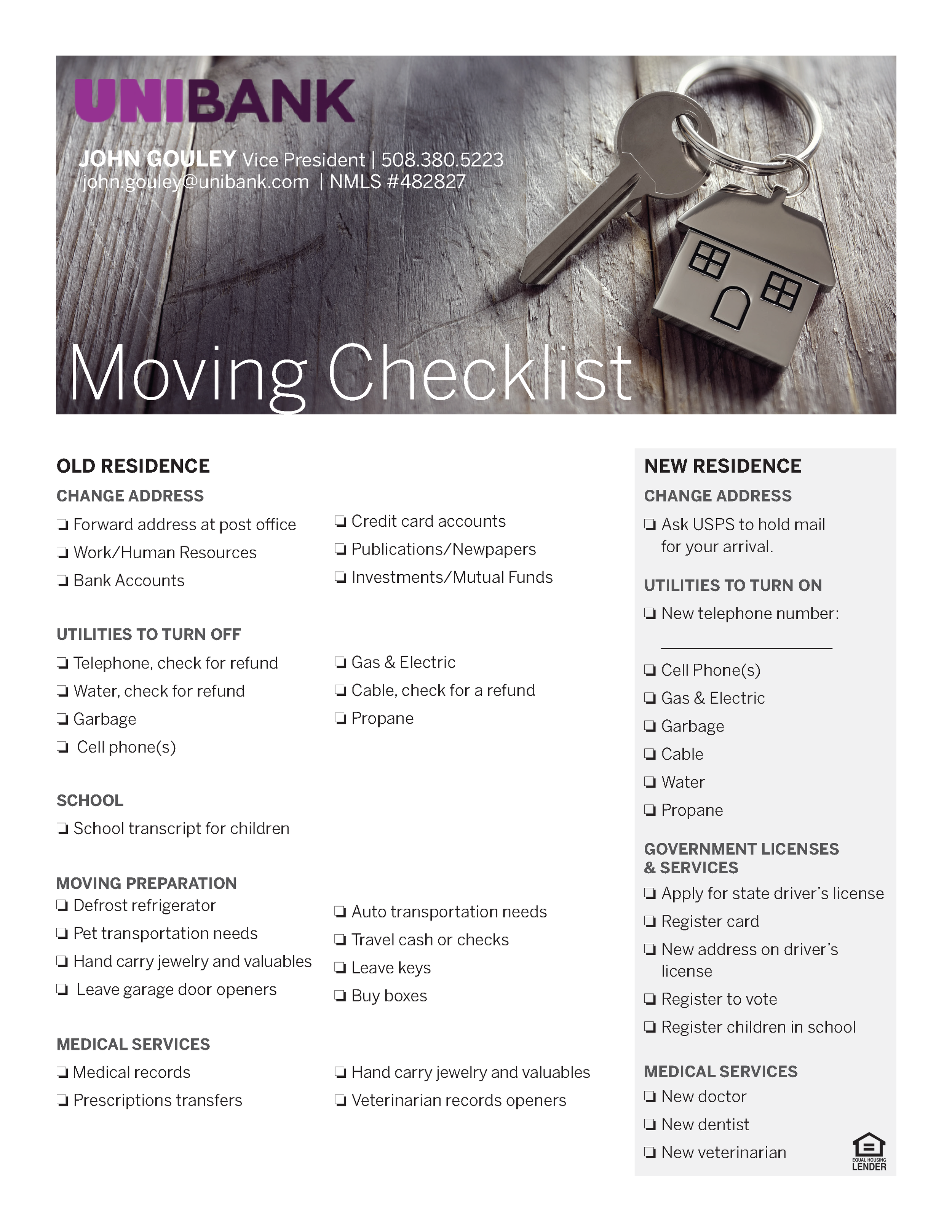 Moving Checklist