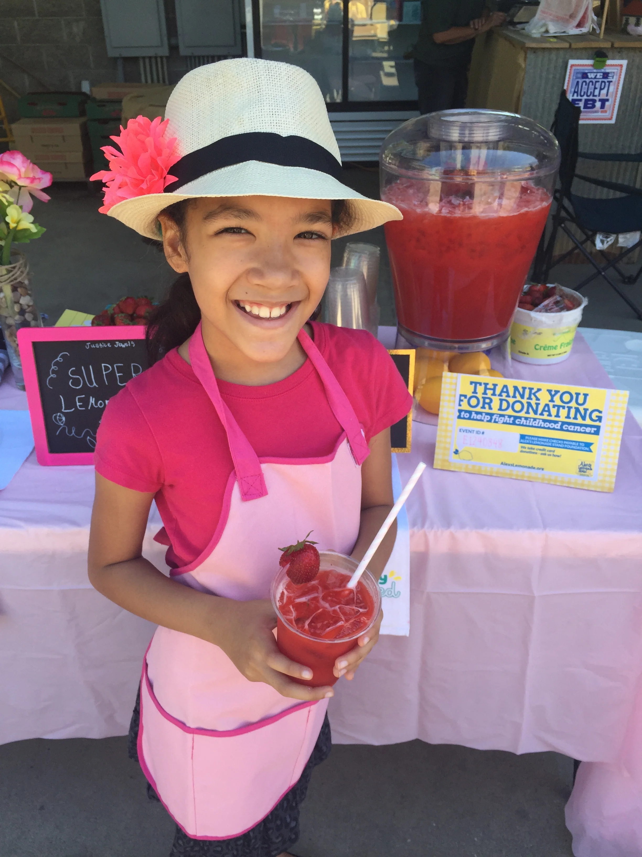 She raised hundreds of dollars, go Justice!