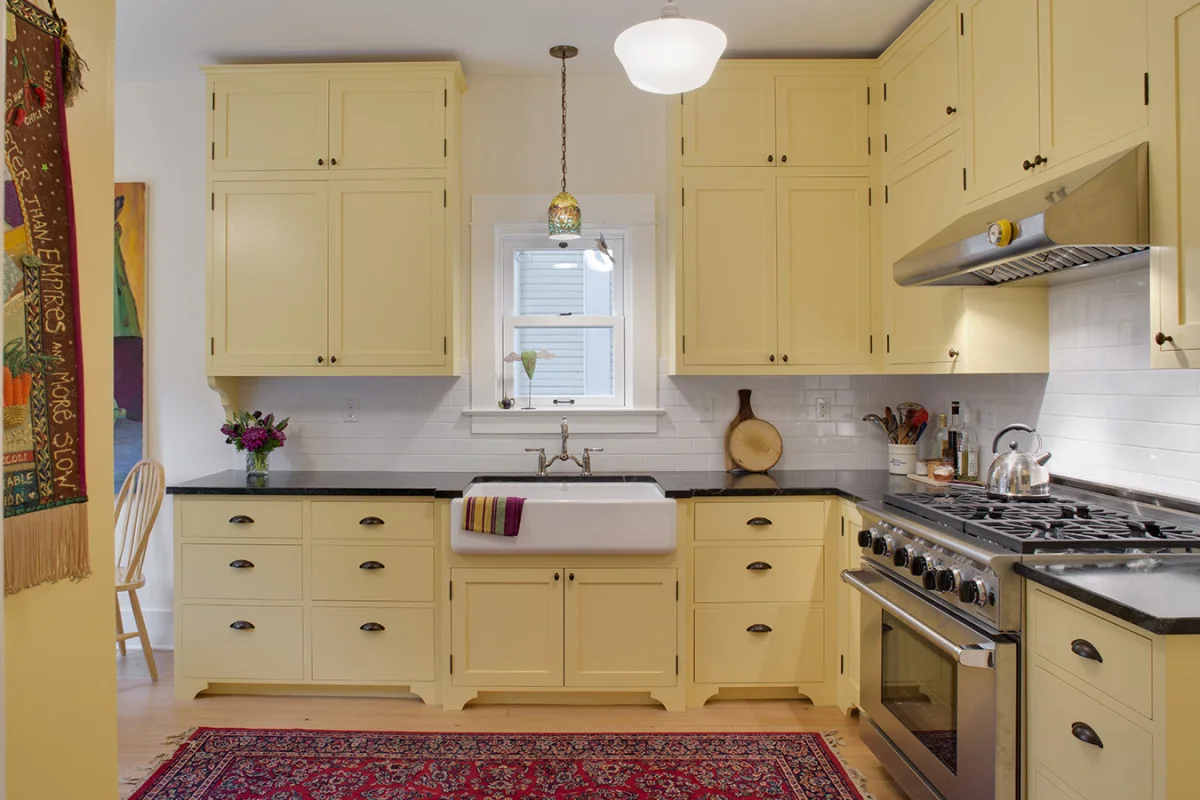 COLORFUL NEW CUSTOM CABINETS w/SOAPSTONE COUNTERS
