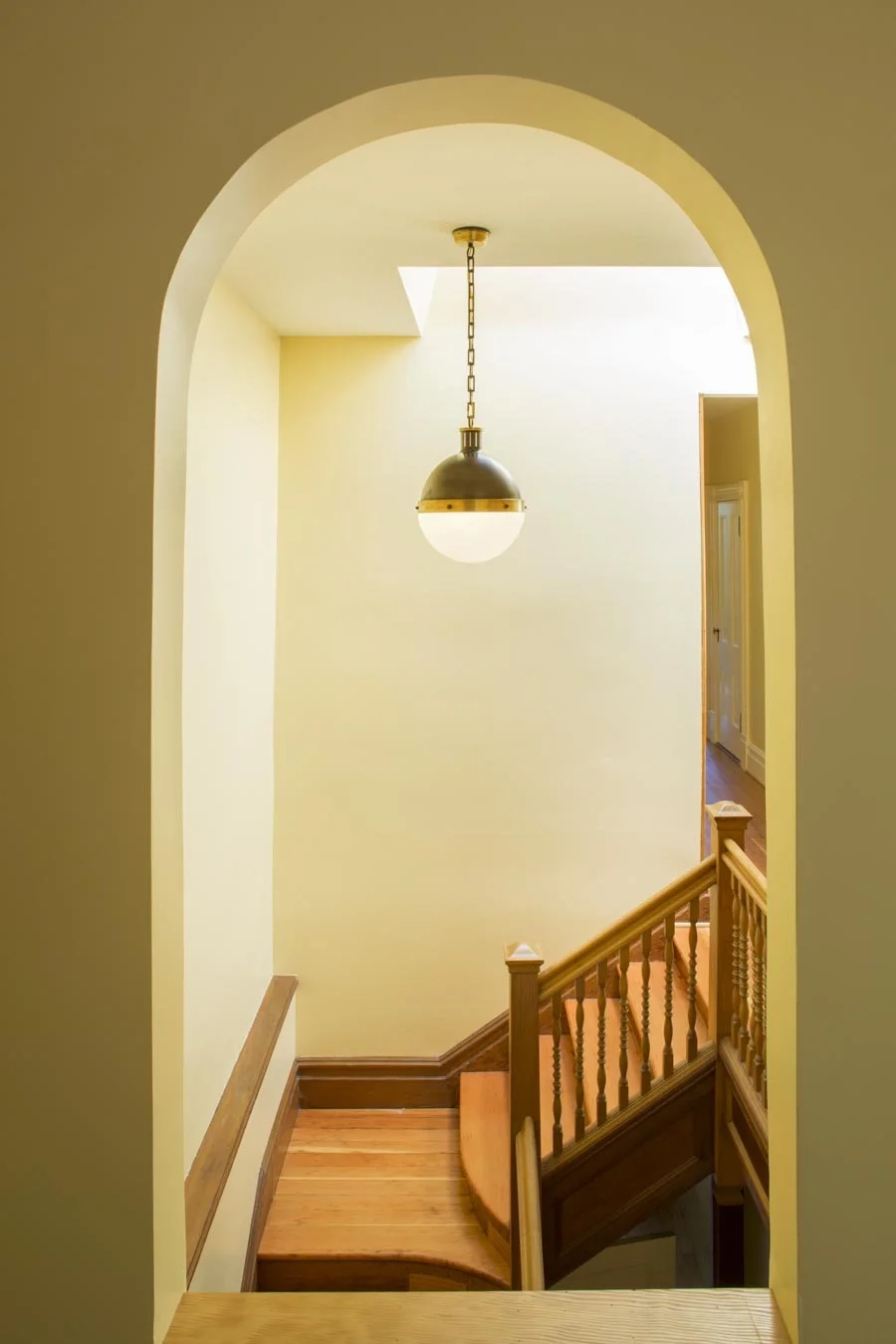 View of stairway from master bedroom