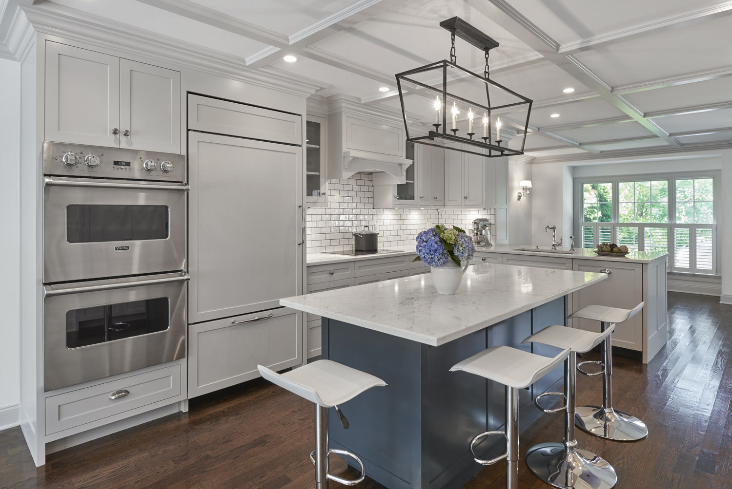 New Transitional Kitchen with Center Island, Greenwich, CT