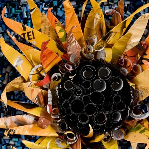 Sunflower, original paper artwork by Marilyn McRae.