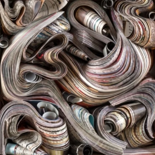 Bold Curve, original paper art by Marilyn McRae, on display at the Neutra Museum at Silver Lake until February 12, 2017.