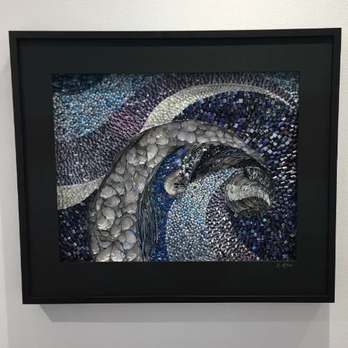 Ebb and Flow, original paper art by Marilyn McRae, on exhibit at 10 West Gallery (10 W. Anapamu Street, Santa Barbara).