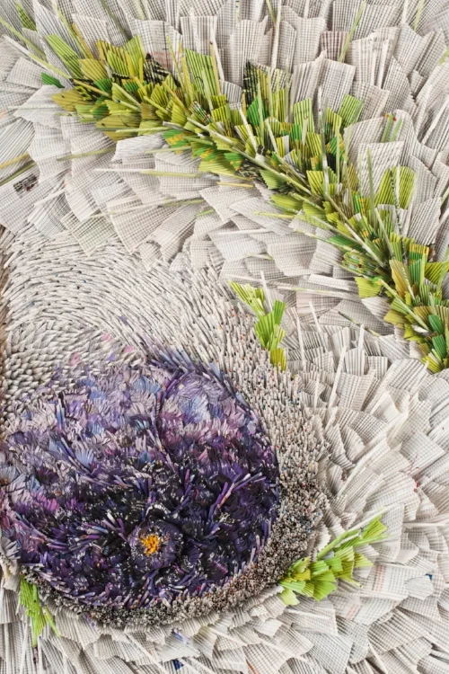 Purple Bloom, original paper art by Marilyn McRae.