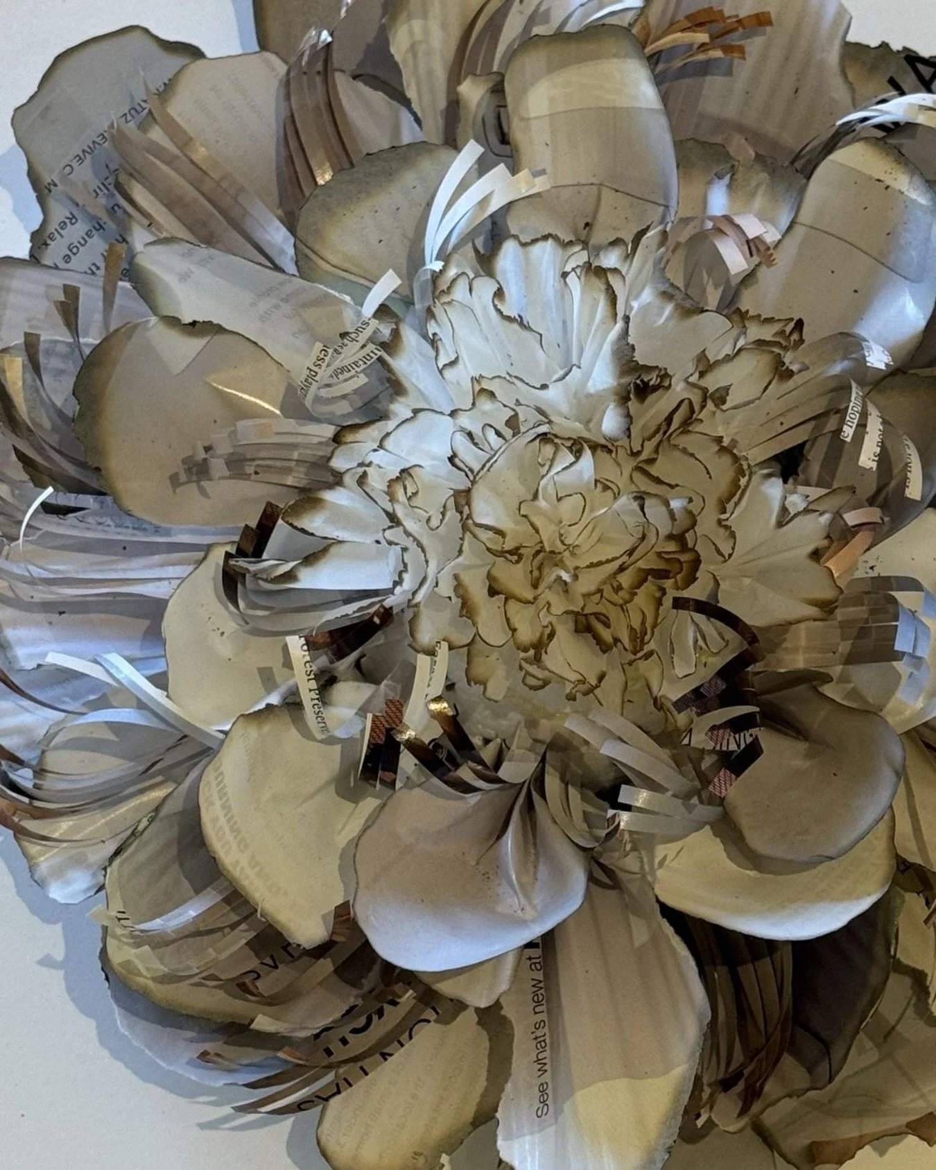 A new paper work in progress&hellip;and it still needs a name.

Layered, burned, folded, and shaped by hand&mdash;this piece continues my exploration of texture, movement, and organic form.

What would you call it?