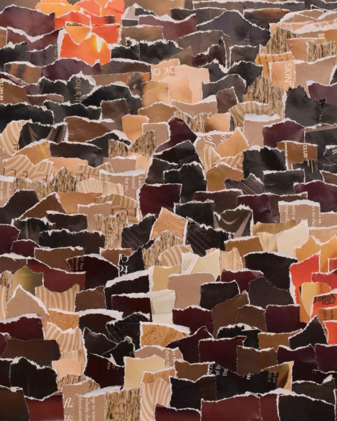 Canyons and Ranges, sometimes, less says more.

Torn pieces of recycled paper are layered and arranged to create rhythm, texture, and movement. Familiar materials become abstract landscapes&mdash;inviting you to slow down and discover the beauty in s