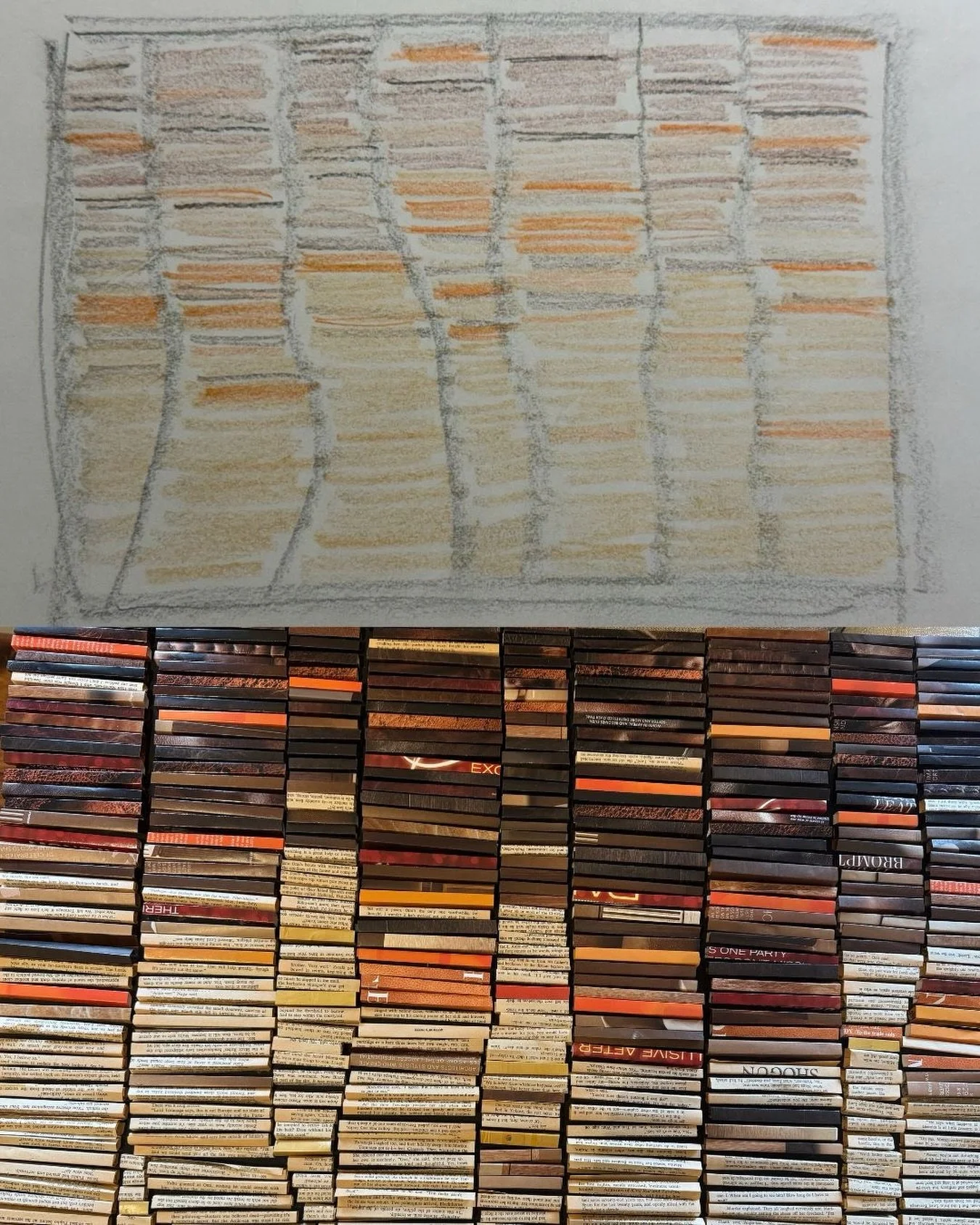 Stacks, from sketch to finished paper art composition #theprocess