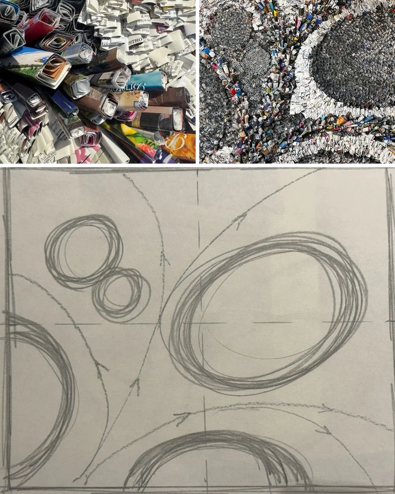 Simple sketches inspire dynamic paper sculptures, merging imagination with recycled magazine artistry. Blog link in bio.
#newblog #paperart #process