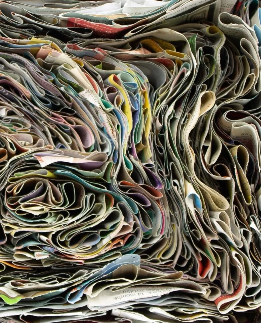 Organic Study 3, detail, the natural movement of softened paper #organicallyinspired #paperart #instudio