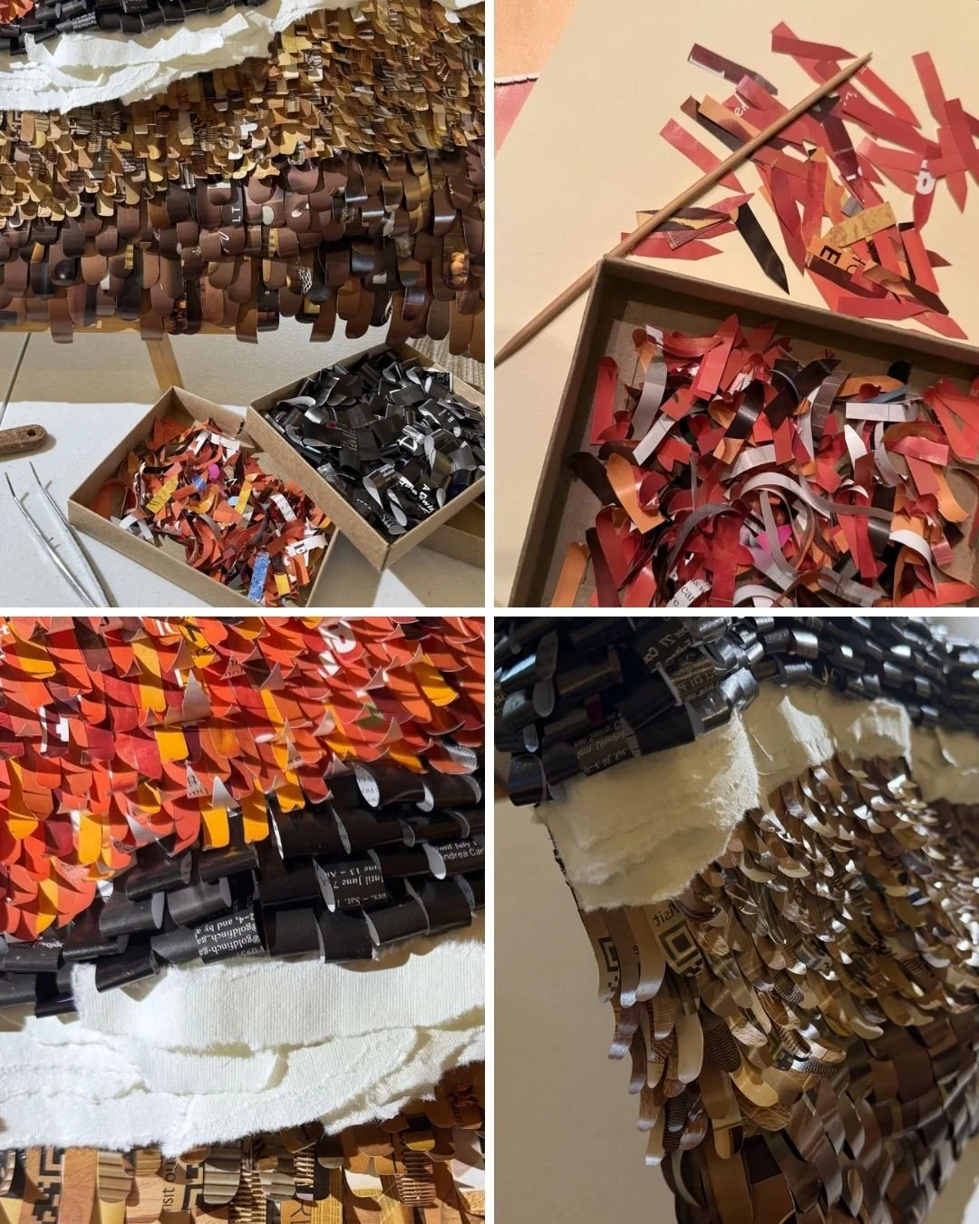 a sampling of the creative process of marilyn mcrae, paper artist in her studio