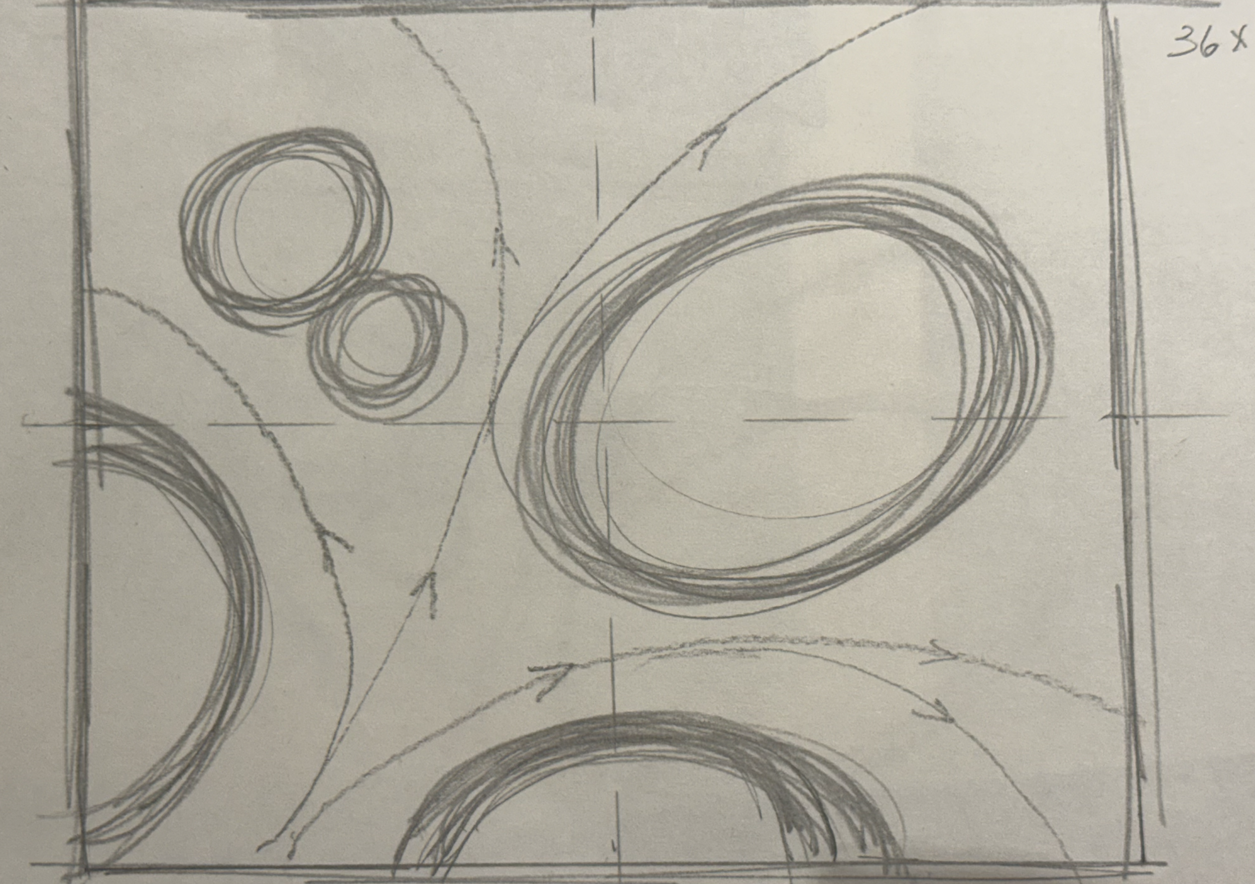 a sketch of circles and shapes that illustrate a metropolis or growth of a city by marilyn mcrae