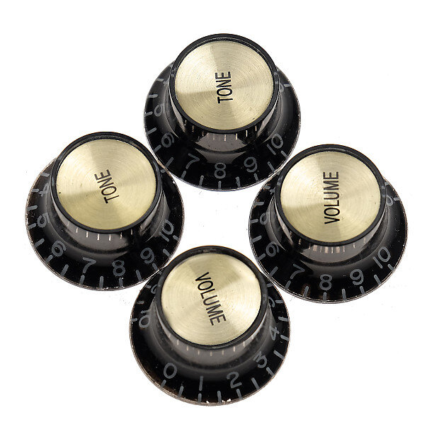 Volume/Tone Control Top Hat Style Knob Mirror insert 18T Gibson style