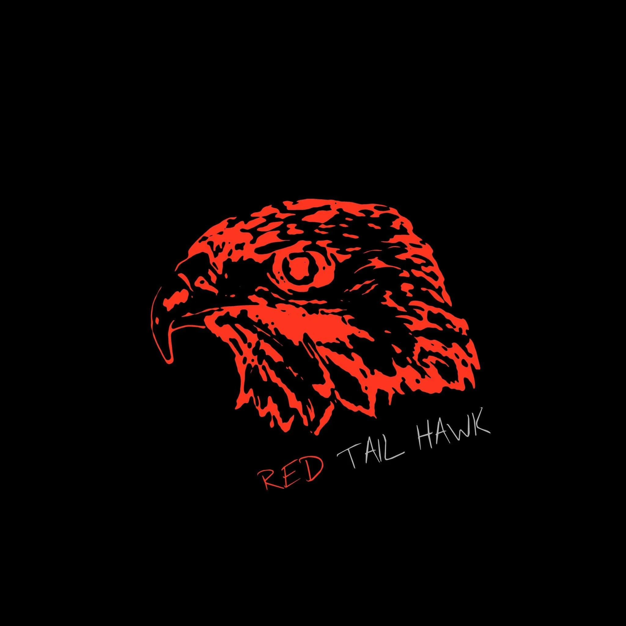 Red Tail Hawk logo: a red-tailed hawk head profile