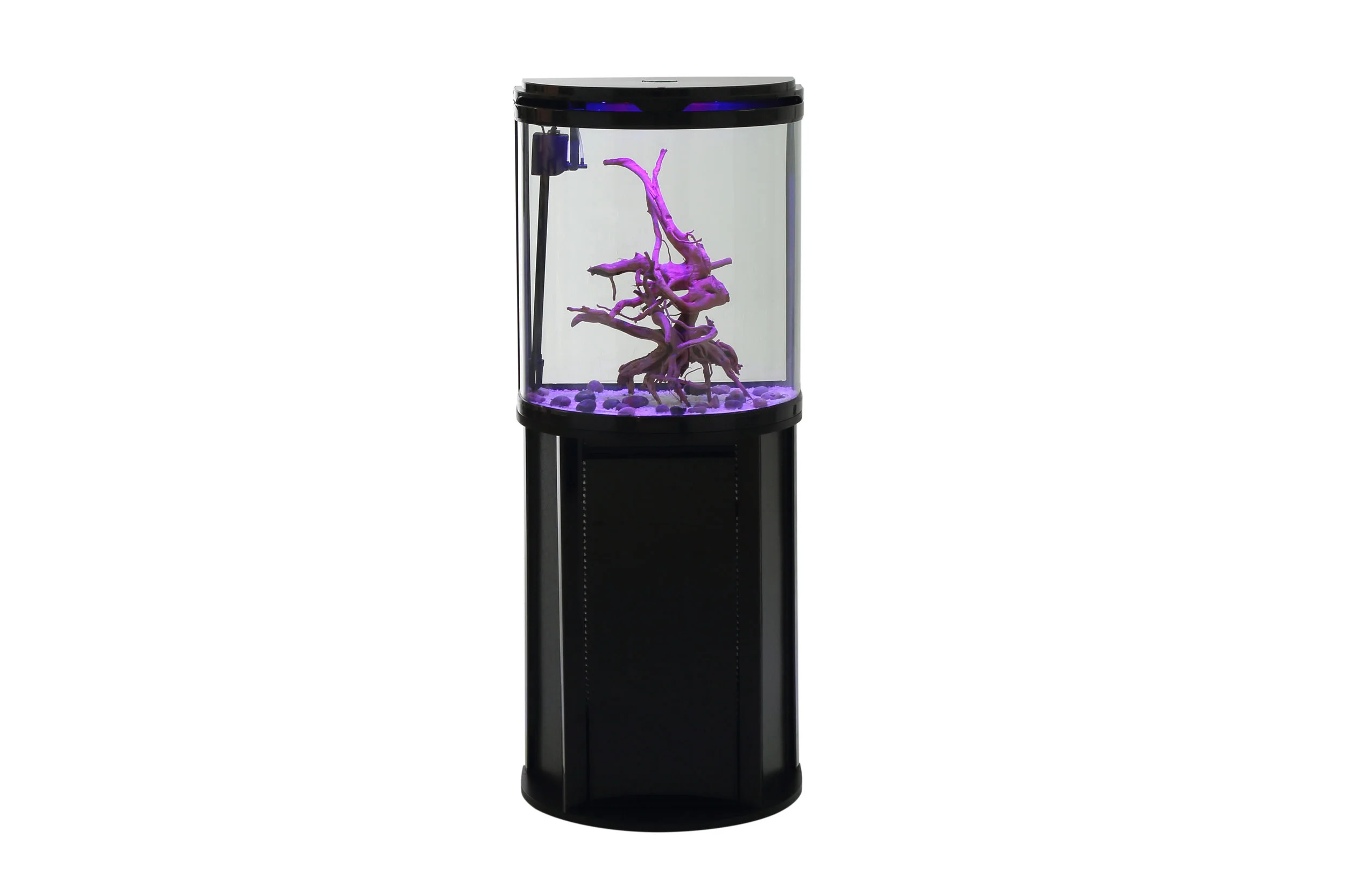  Half moon Aquarium  Build in 4 setting LED light( Blue+Red) 