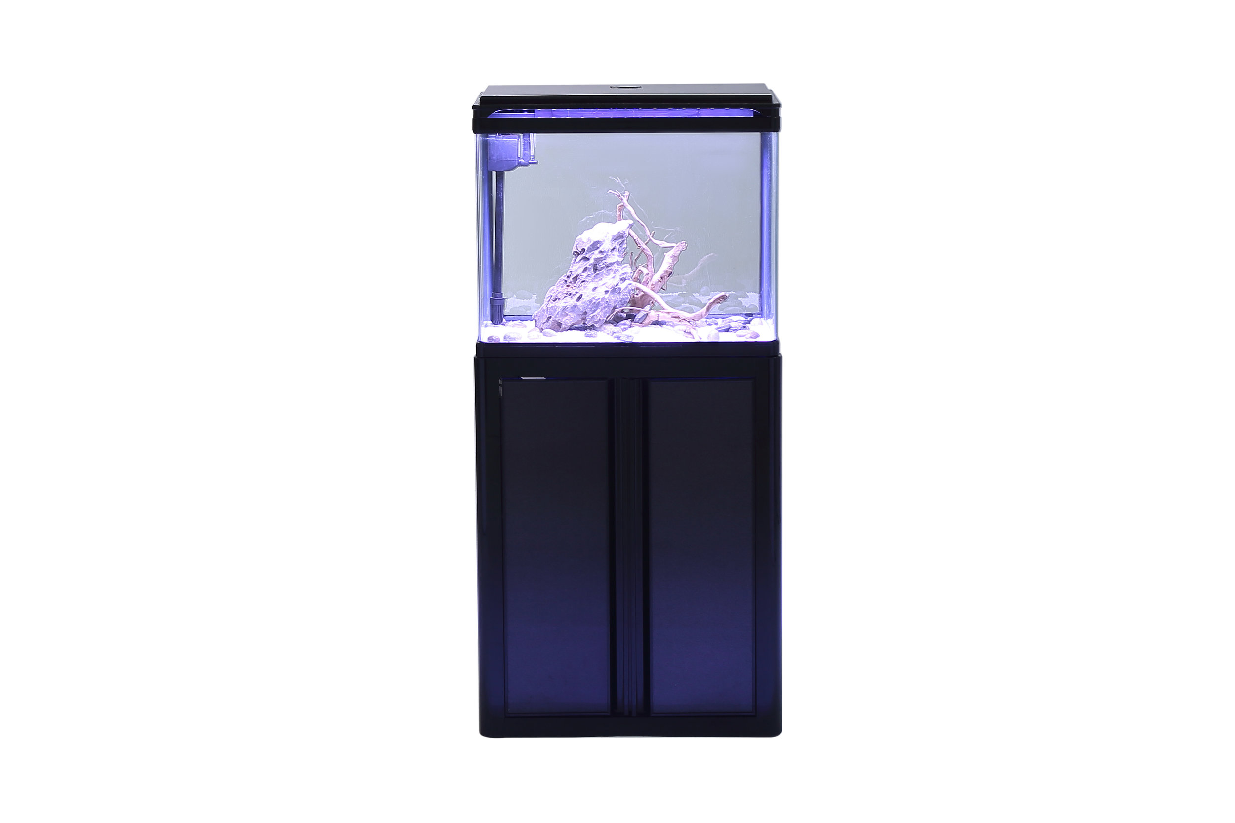    &nbsp;works for fresh &nbsp;water      Volume: 28gal      Included: &nbsp; build-in LED light with touch panel switches. Light is dim-able and color     changeable       (white)   
