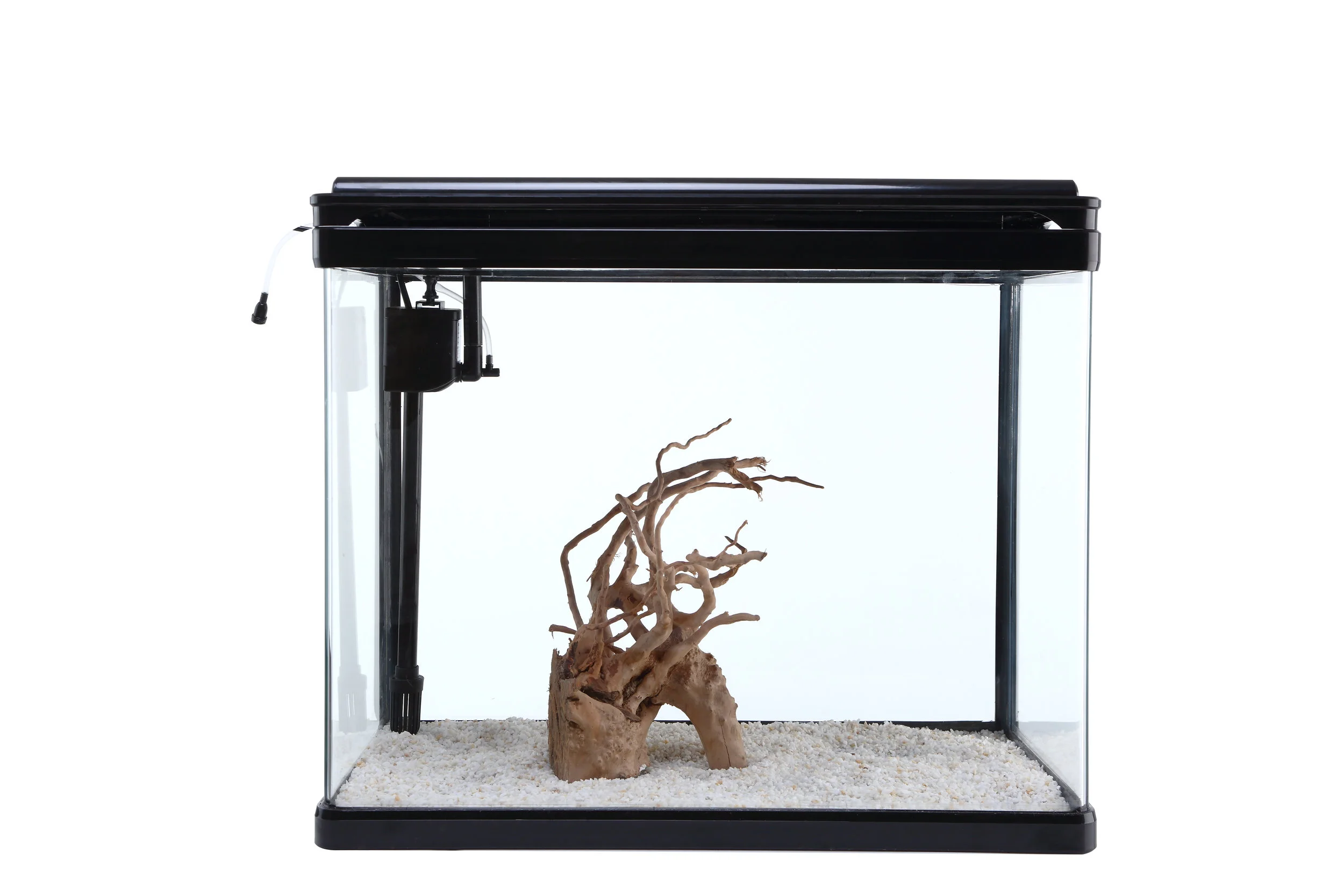  24 gallon tank complete with top filter and led light  Touch switch to control 3 setting of light&nbsp;  Soft closing led&nbsp; 