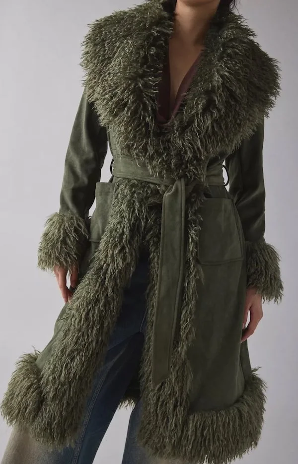 Azalea Wang faux fur faux suede coat